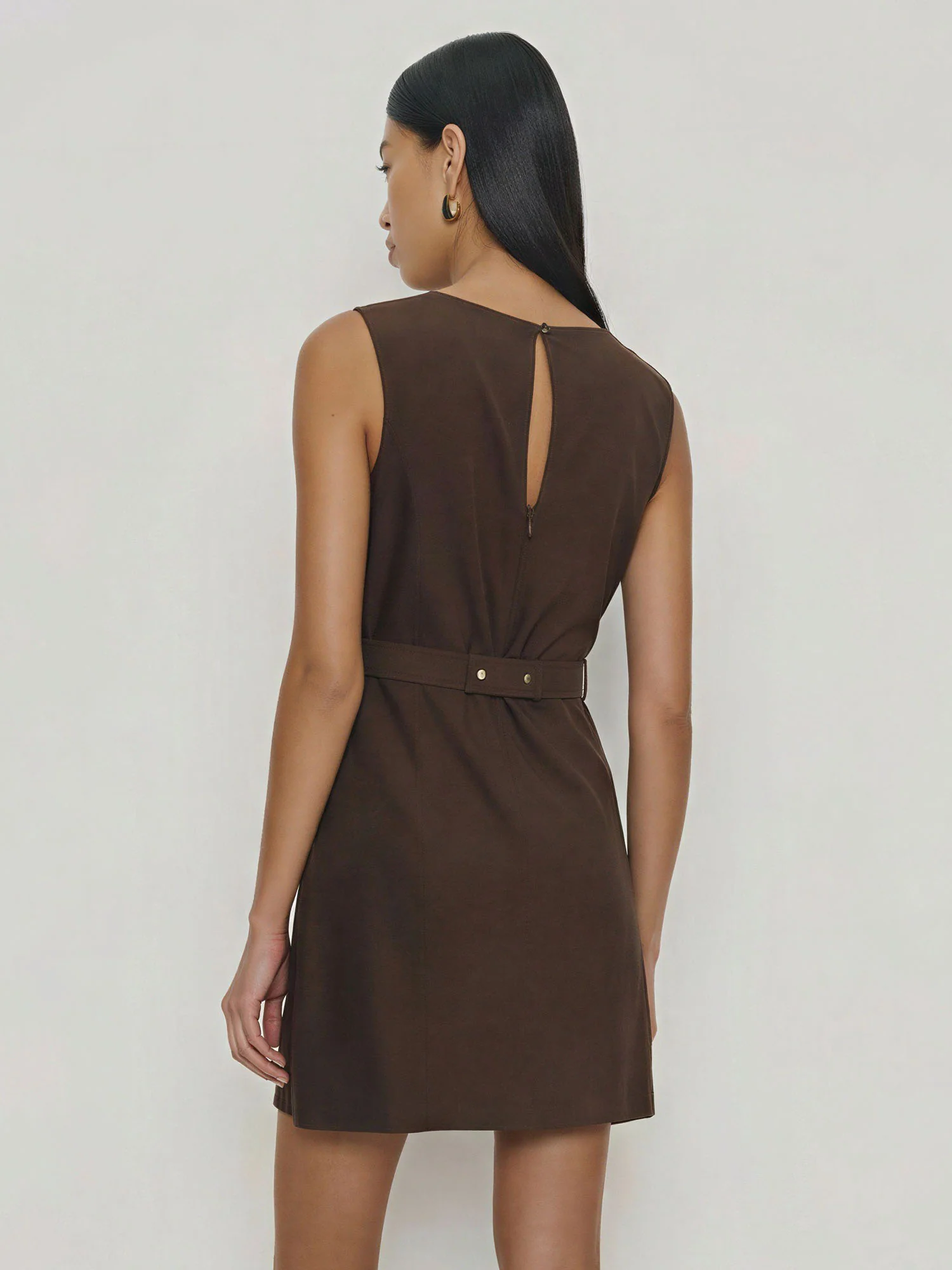 Gold Buckle Waist Mini Dress - Image 3