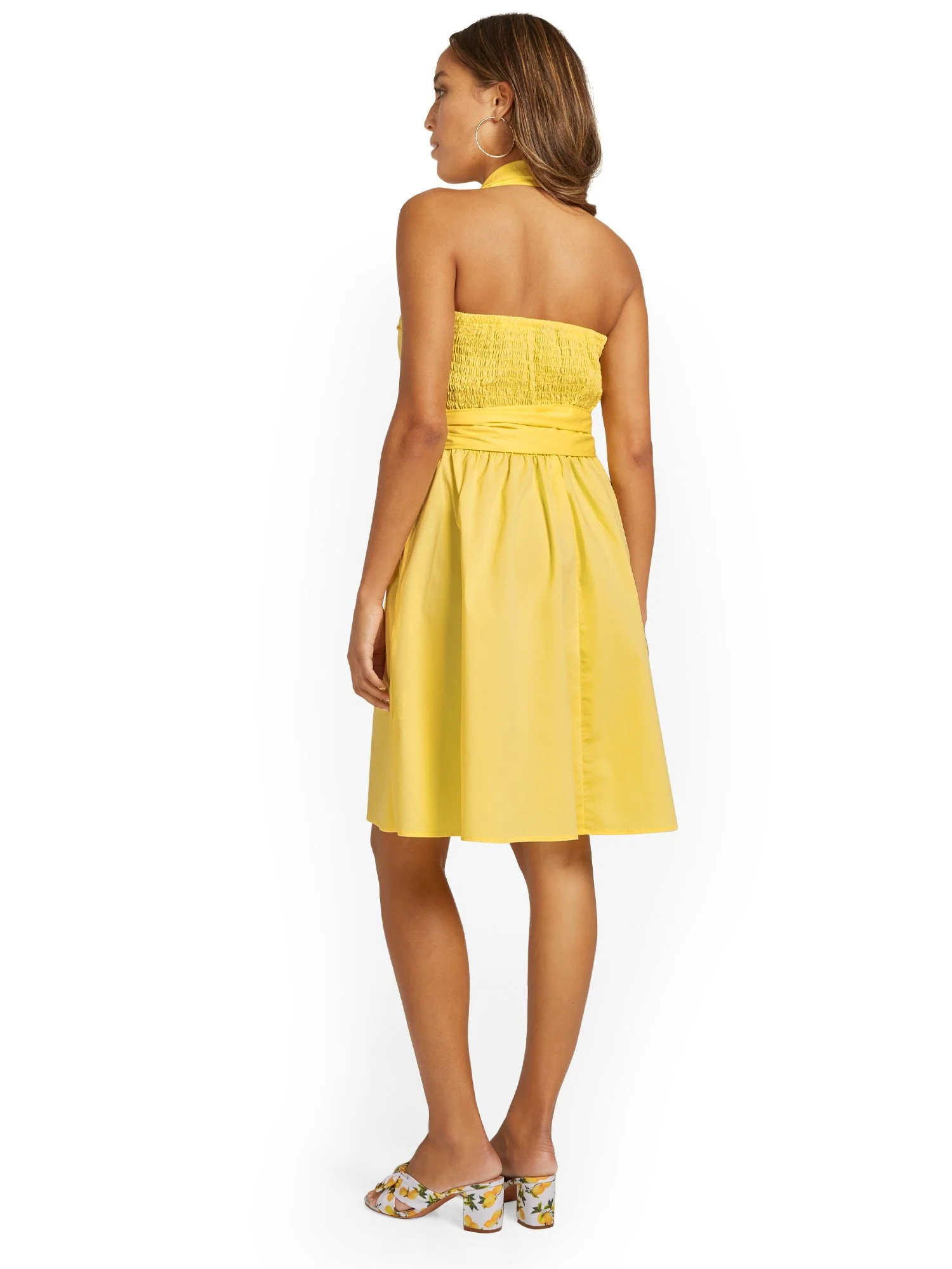 Sleeveless Halterneck Poplin Shirtdress - Image 3