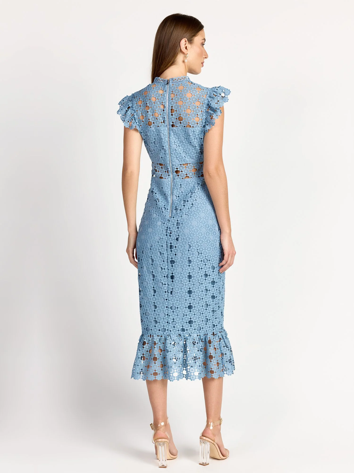 Sleeveless Illusion Crochet Lace Midi Dress - Just Me - Image 15