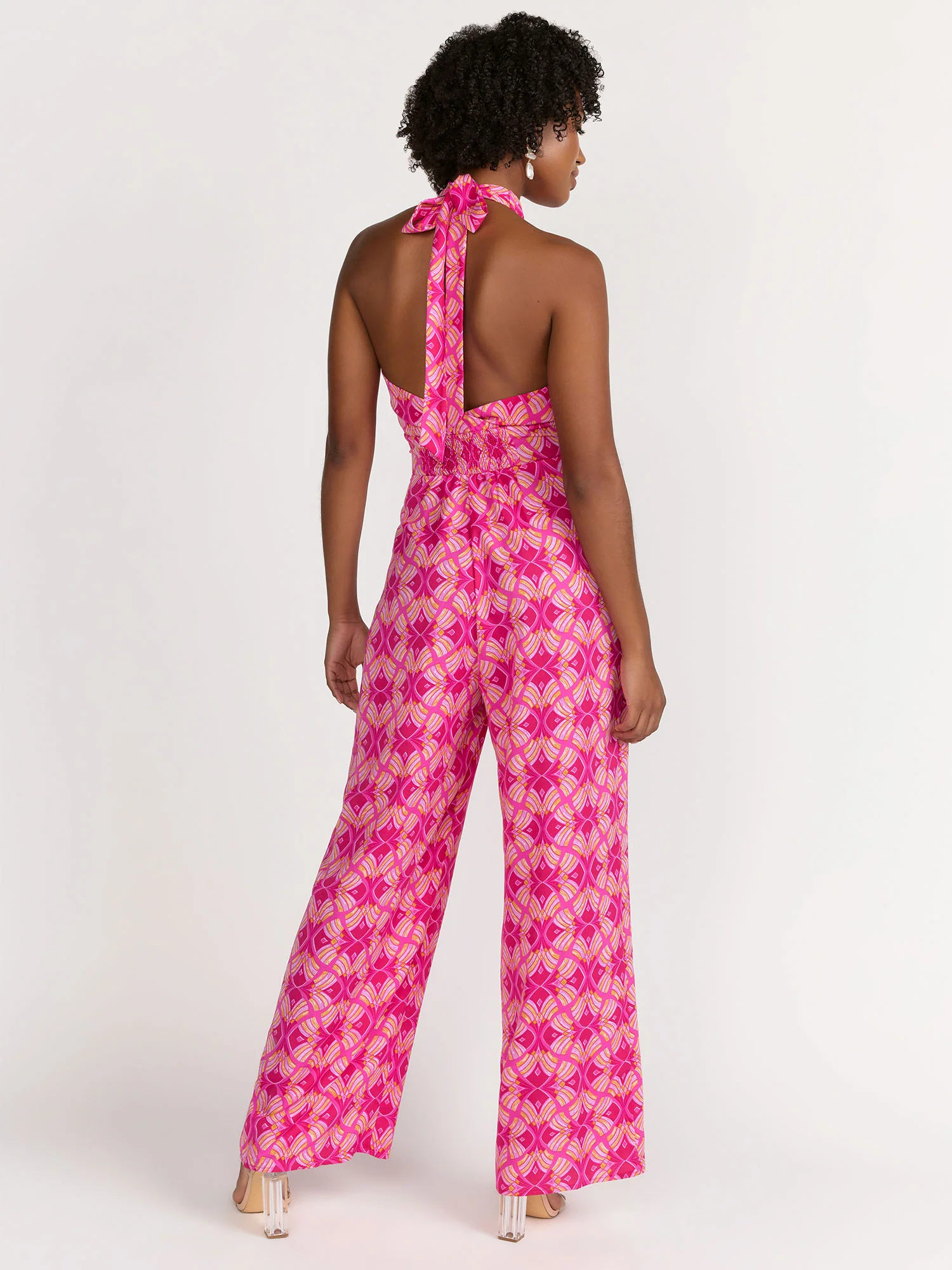 Milk & Honey Sleeveless Kaleidoscope Print Criss-Cross Halter Neck Jumpsuit - Brands We Love - Image 3
