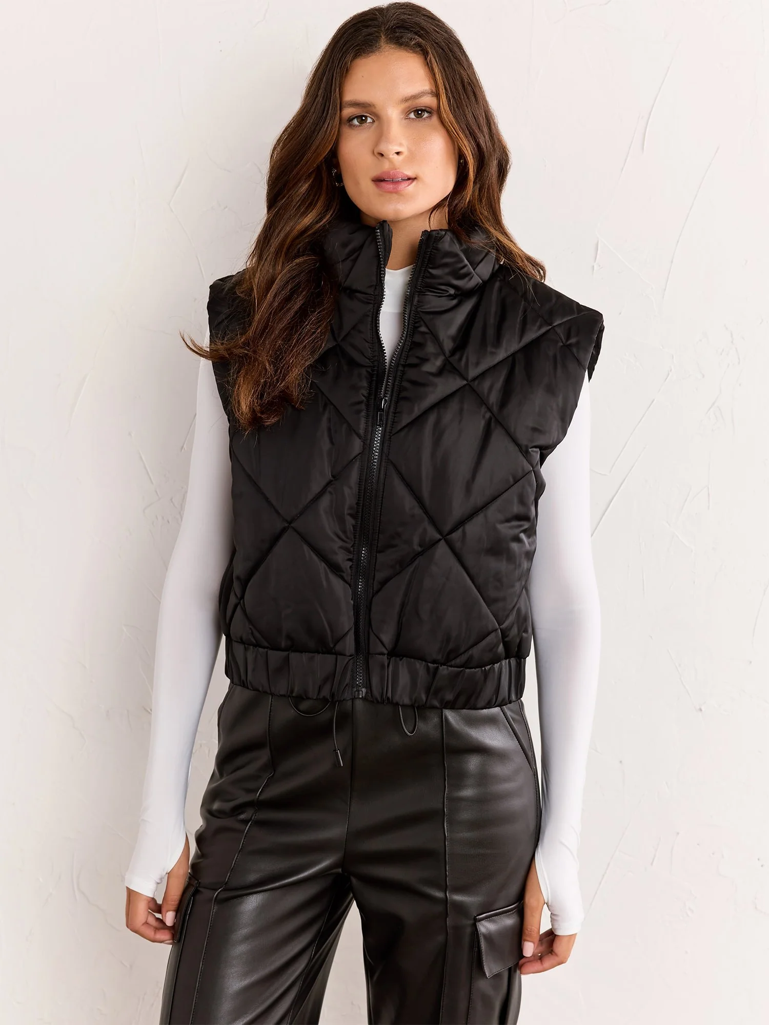Sleeveless Quilted Puffer Vest - Lumiere - Image 2