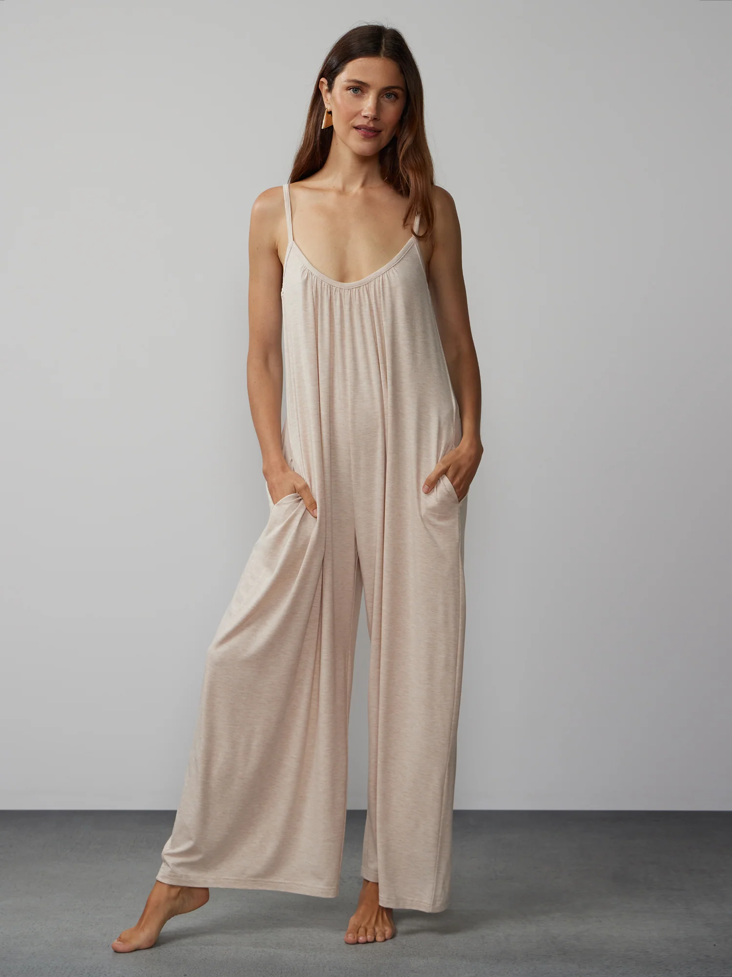 Scoop Neck Wide Leg Lounge Jumpsuit