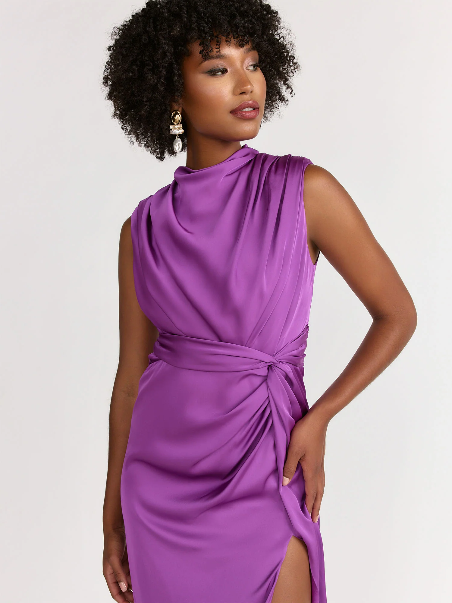 Do + Be Sleeveless Side Ruched Midi Dress - Brands We Love - Image 2