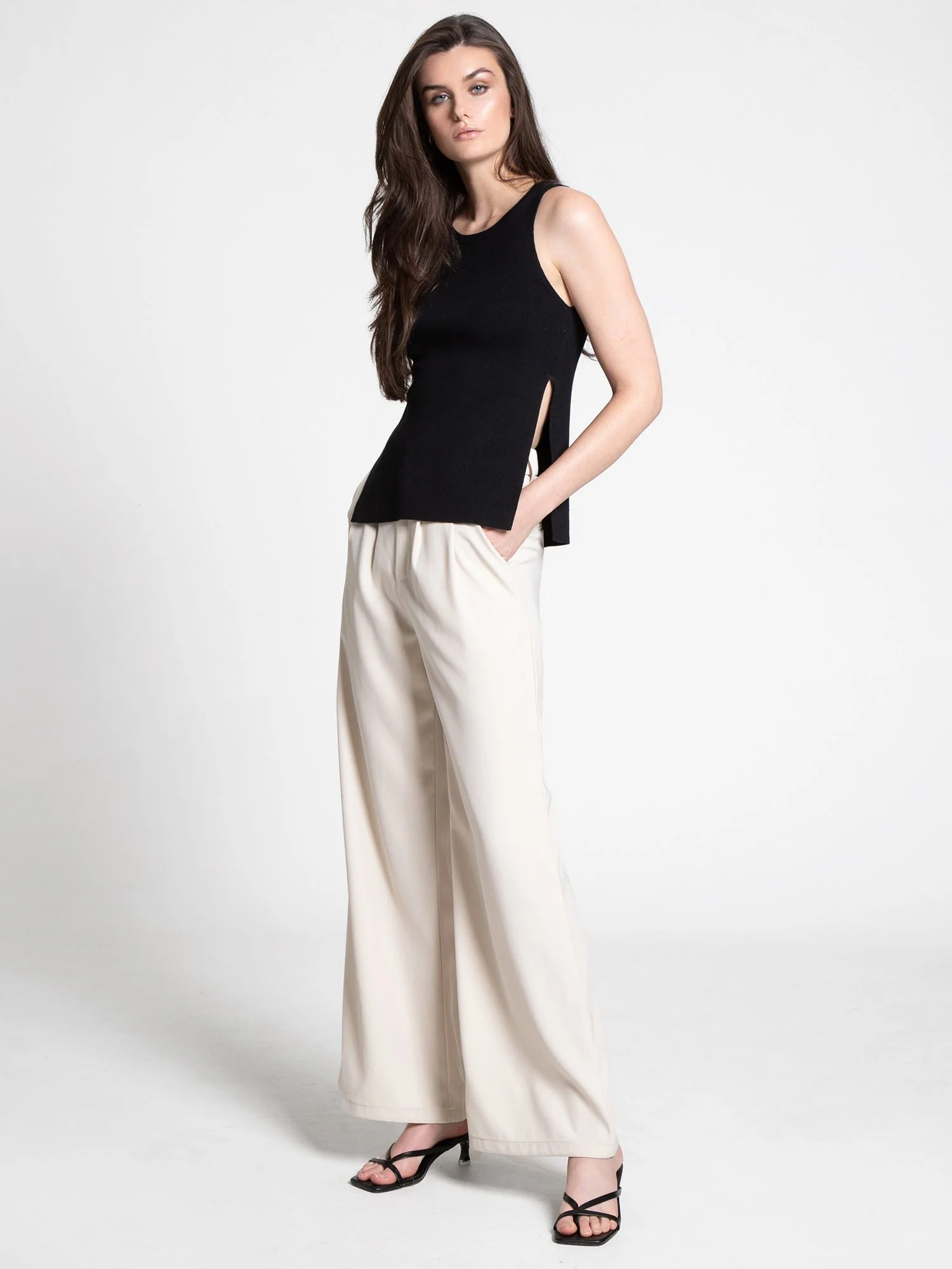 Sleeveless Sweater Tank Top - Crescent - Image 3