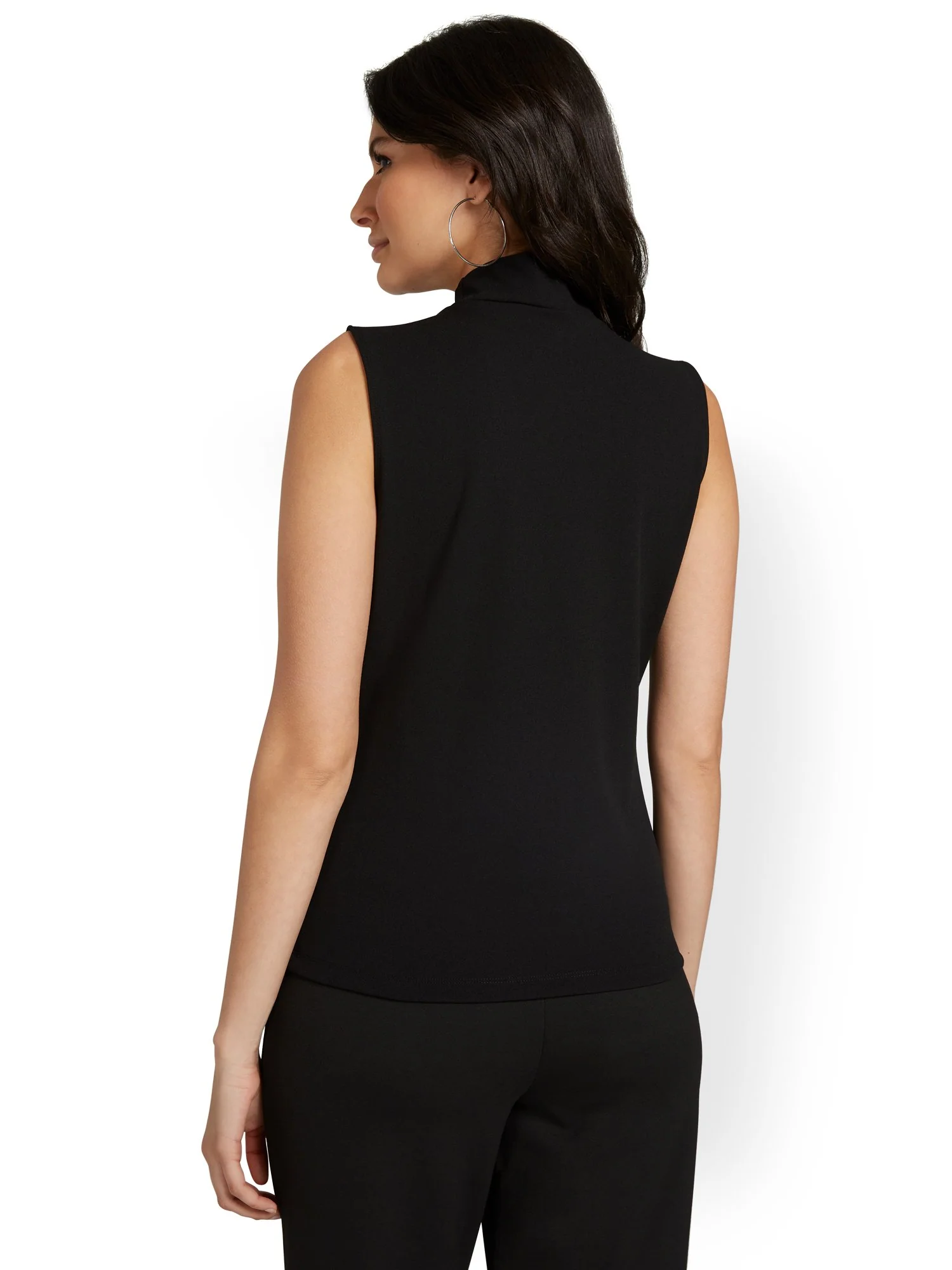 Sleeveless Turtleneck Knit Top - Image 3