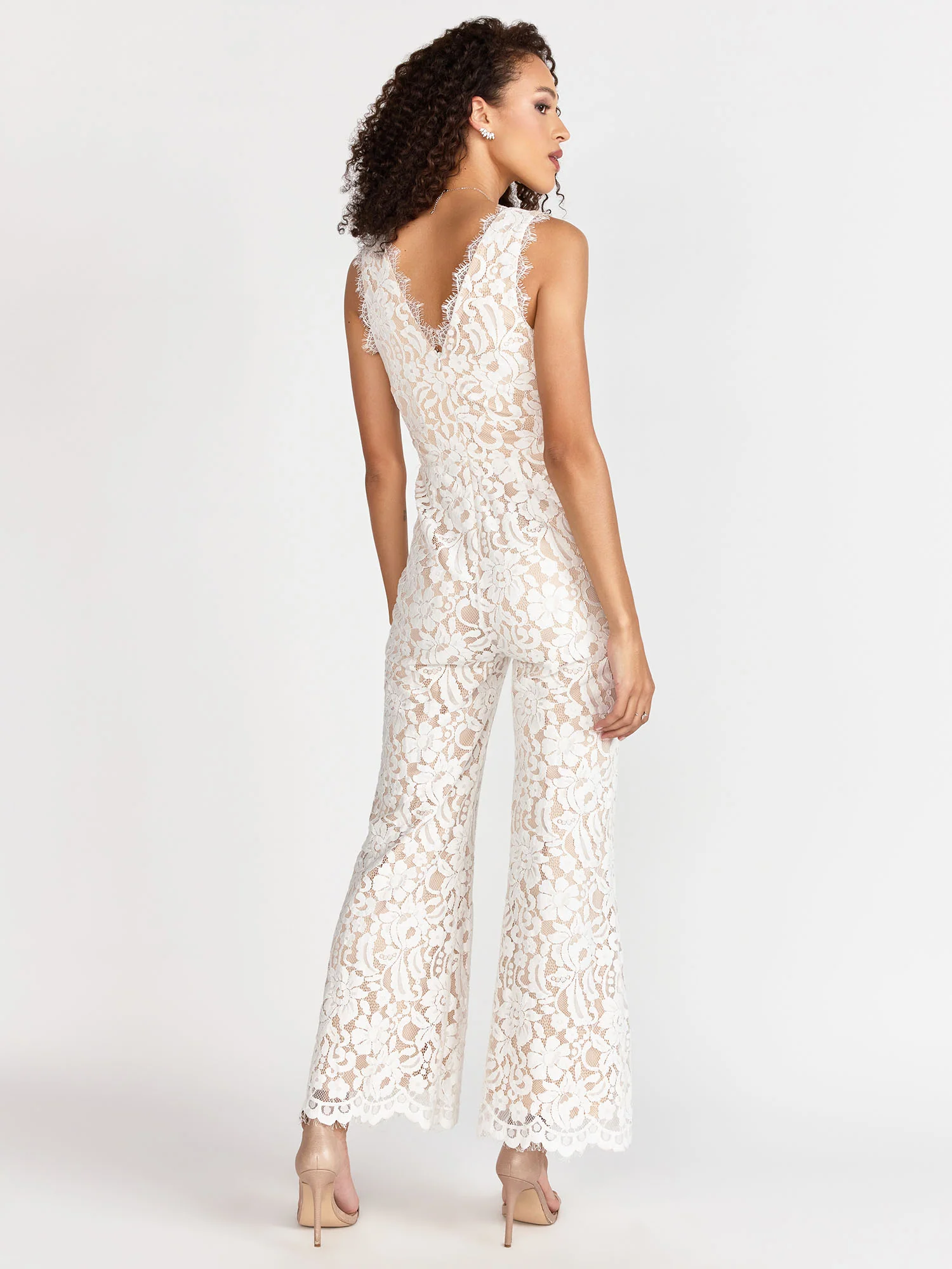 Aakaa Sleeveless V-Neck Floral Lace Jumpsuit - Brands We Love - Image 5