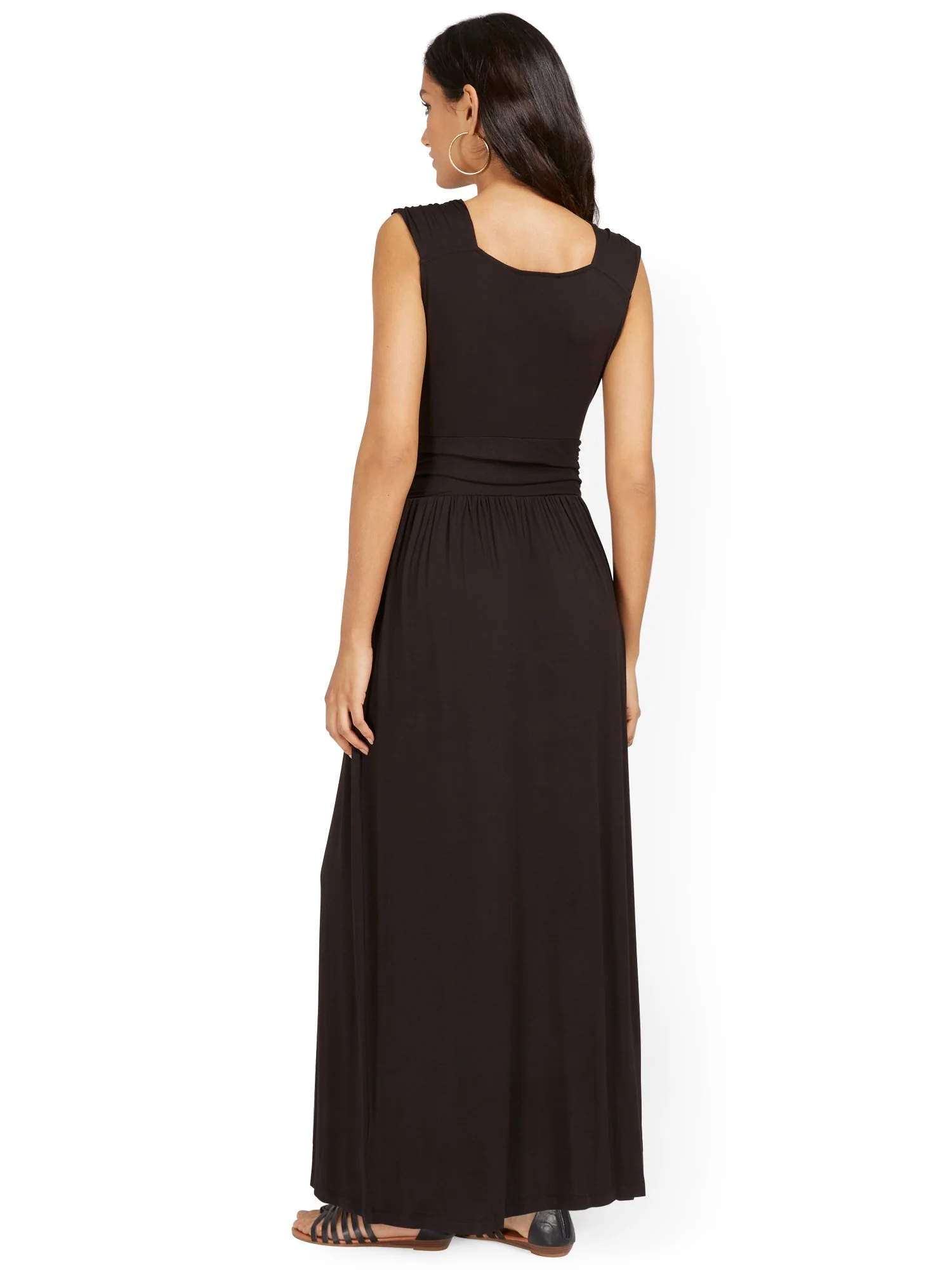 Sleeveless V-Neck Wrap-Front Maxi Dress - Image 3