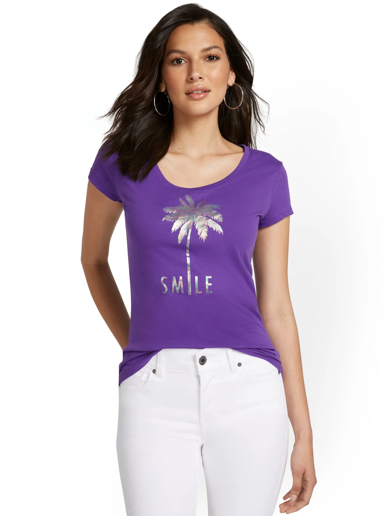 Smile Palm Tree Graphic Tee - Image 2