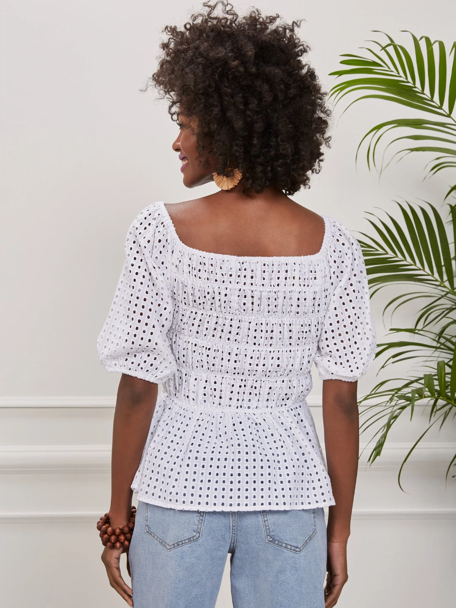 Smocked Eyelet Top - Image 3