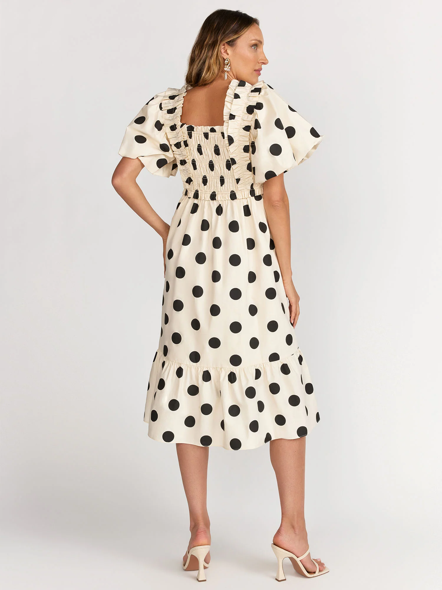English Factory Smocked Polka Dot Midi Dress - Brands We Love - Image 4