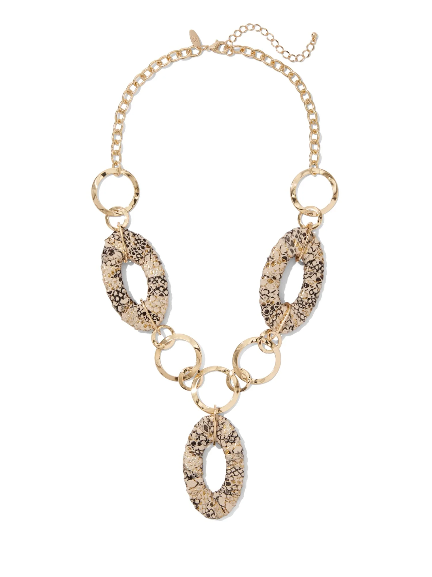 Snake-Print Y Necklace