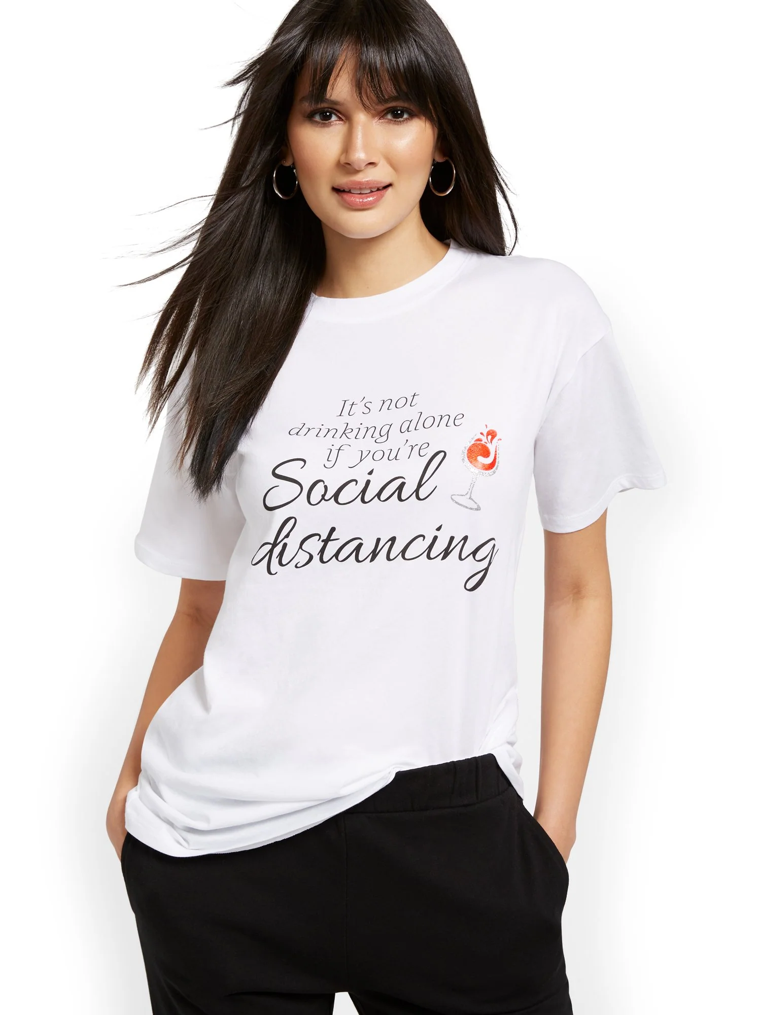 Social Distancing Oversized Graphic Tee