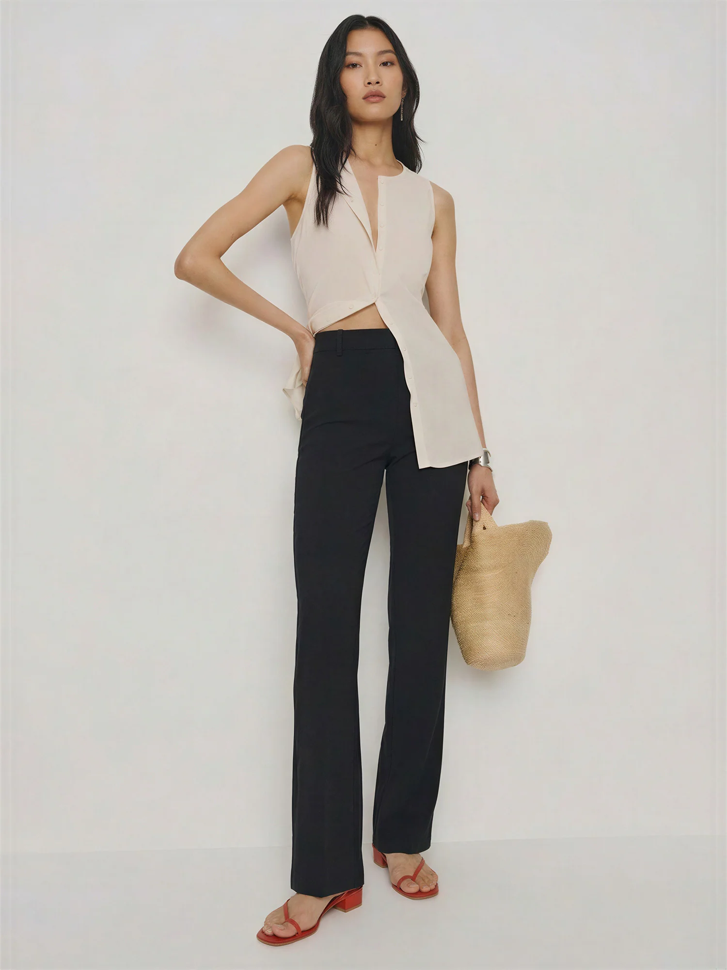 Soft Ponte High Rise Straight Leg Pants