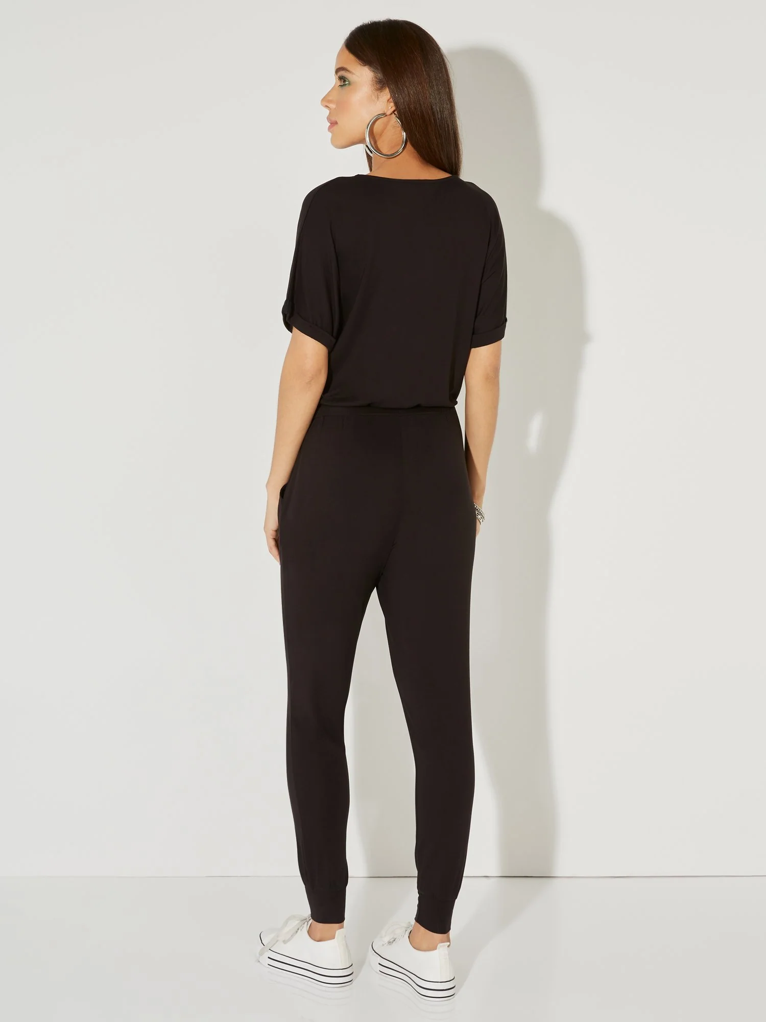 Soft Short-Sleeve Wrap Jumpsuit - NY&C Style System - Image 3