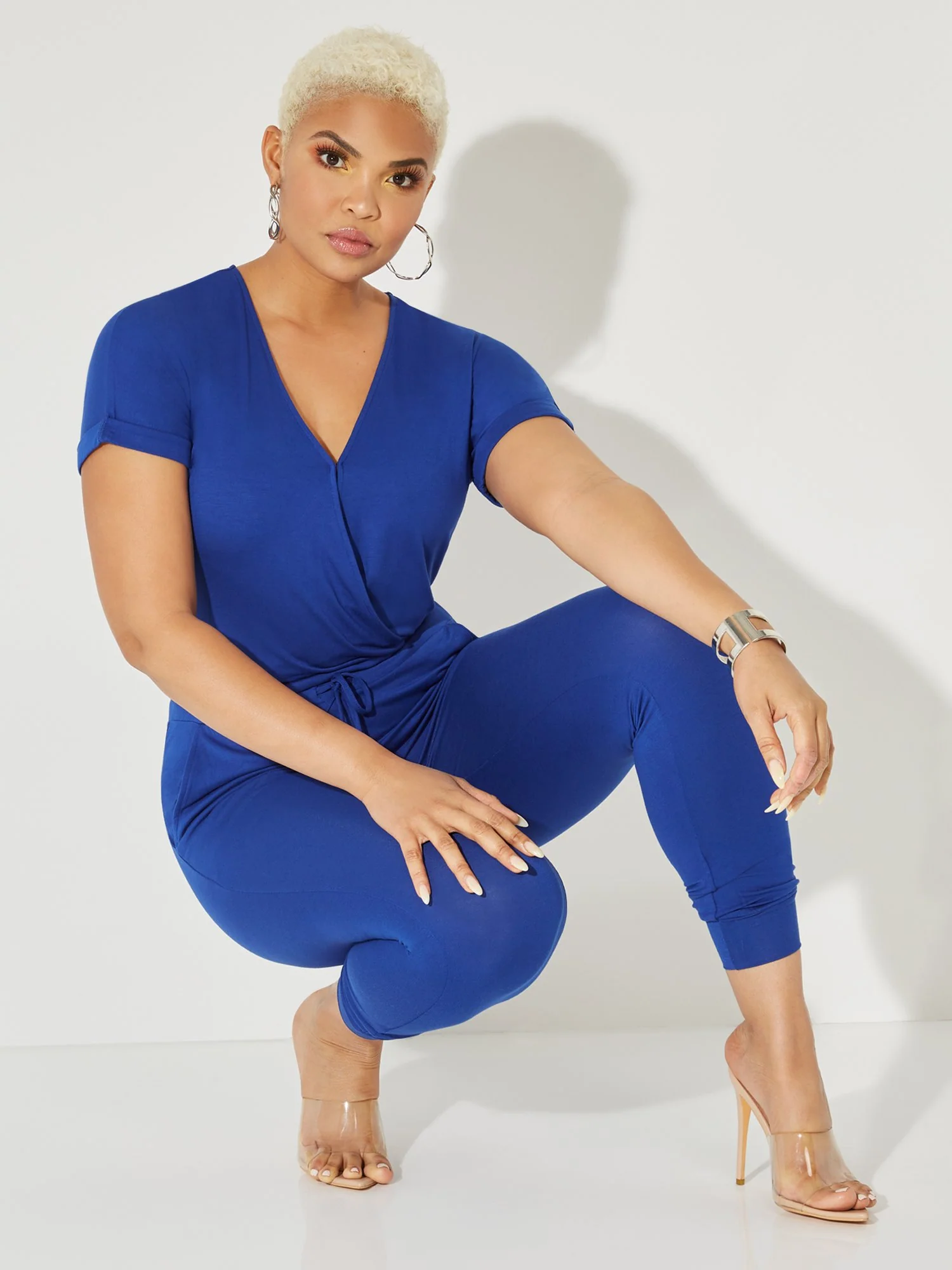 Soft Short-Sleeve Wrap Jumpsuit - NY&C Style System - Image 8