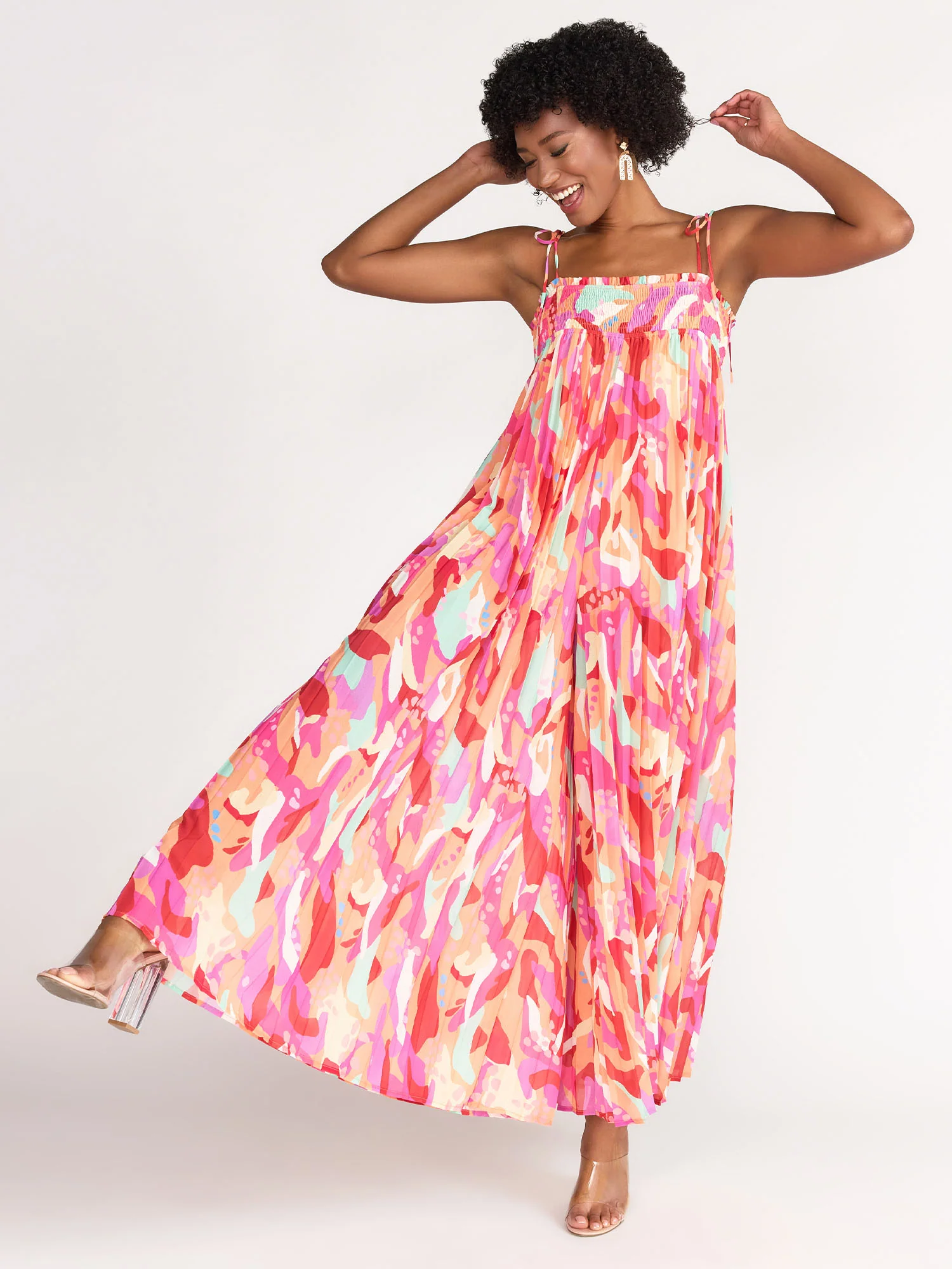 Flying Tomato Spaghetti Strap Printed Pleated Jumpsuit - Brands We Love - Image 5