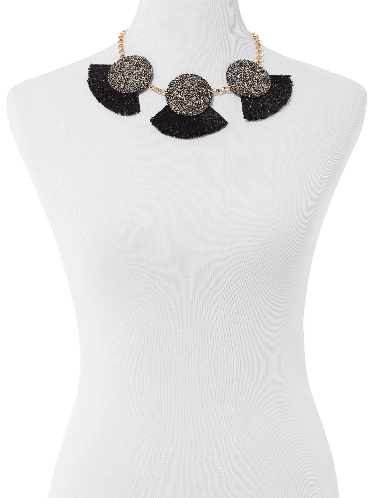 Sparkling Fan Statement Necklace - Image 2