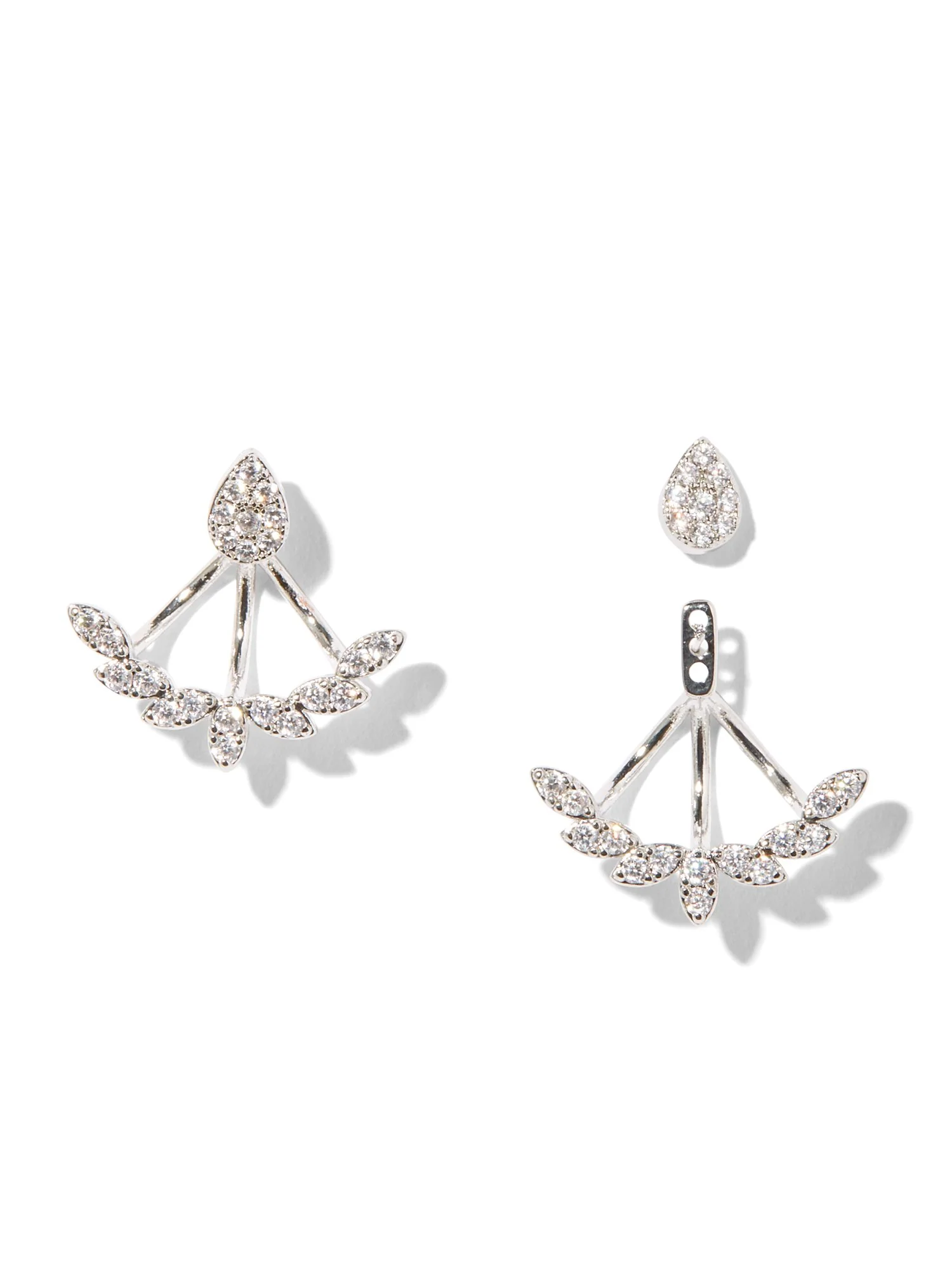 Sparkling Silvertone Ear Jacket