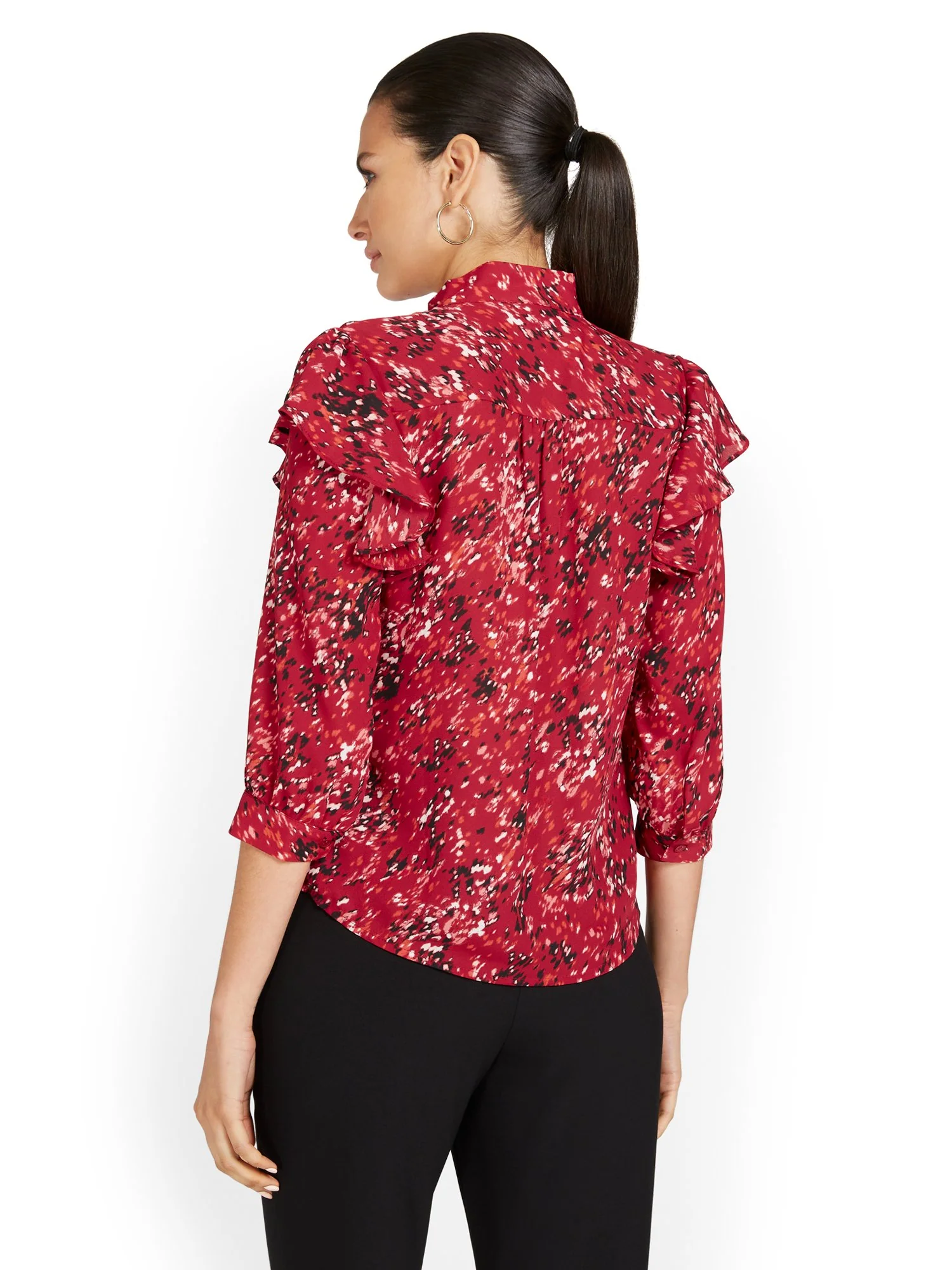 Speckle-Print Bow Blouse - Image 7