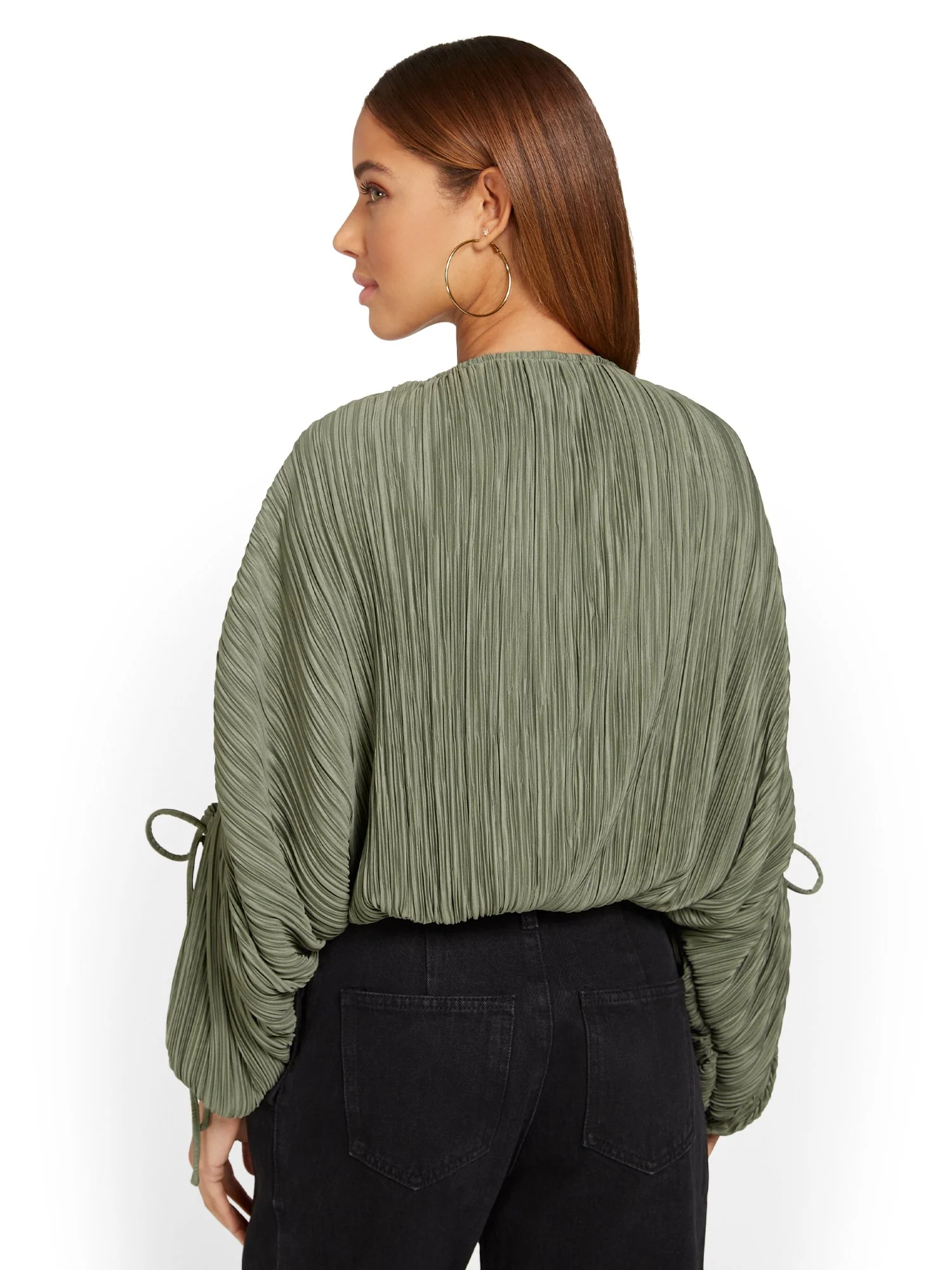 4Sienna Splice-Front Plisse Bodysuit - Brands We Love - Image 3