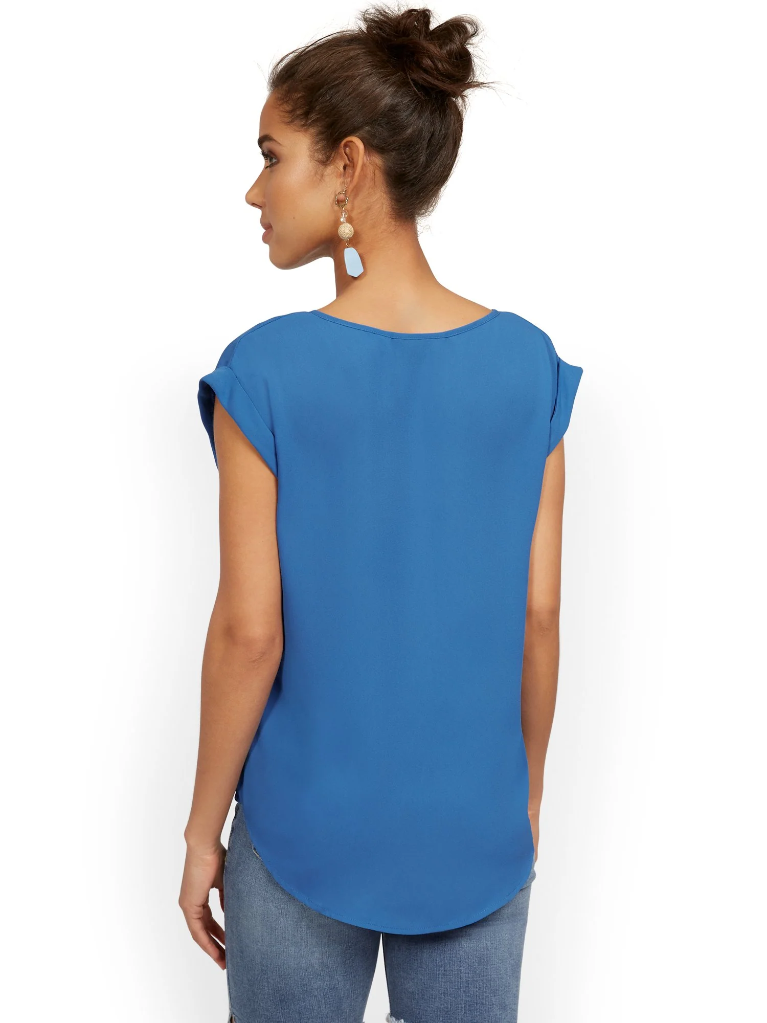 Split-Neck Blouse - 7th Avenue - Image 13