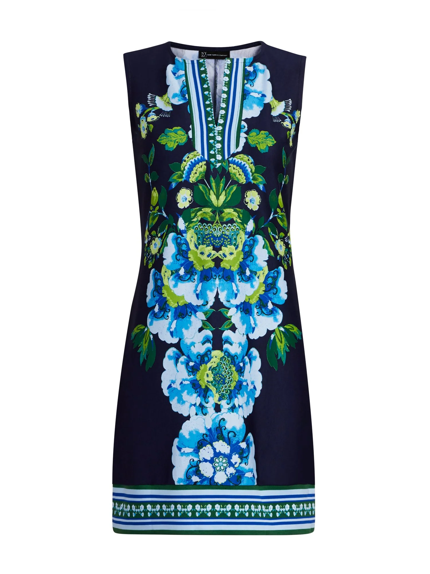 Split-Neck Cotton Shift Dress - Image 6