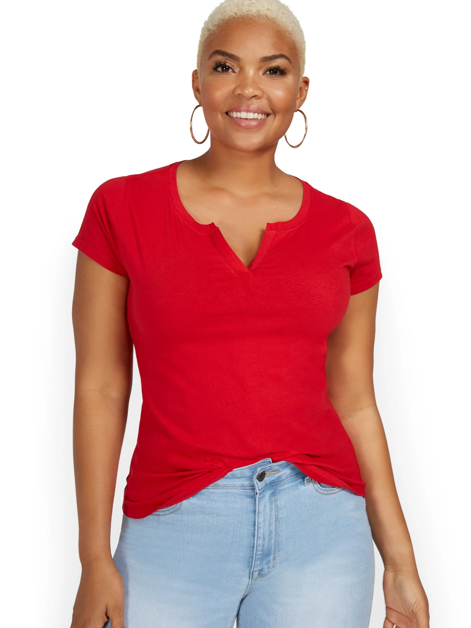 Split-Neck Perfect Tee - Image 17