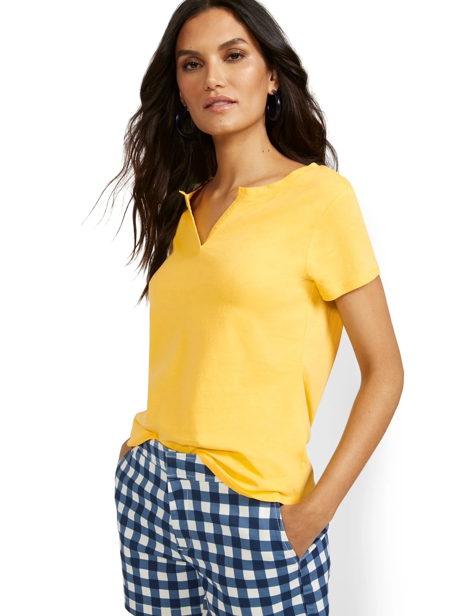 Split-Neck Perfect Tee - Image 9
