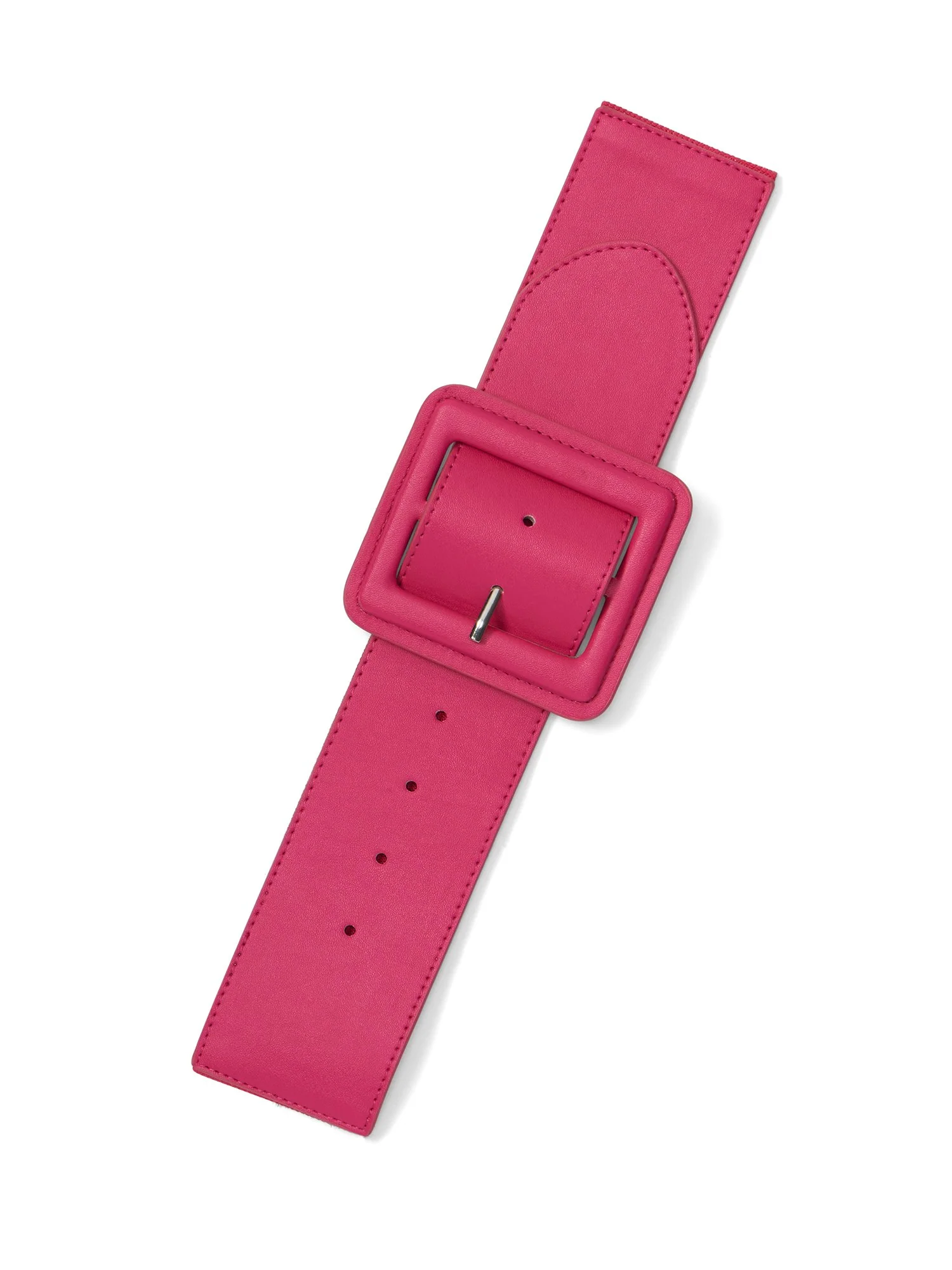 Square-Buckle Waist Stretch Belt