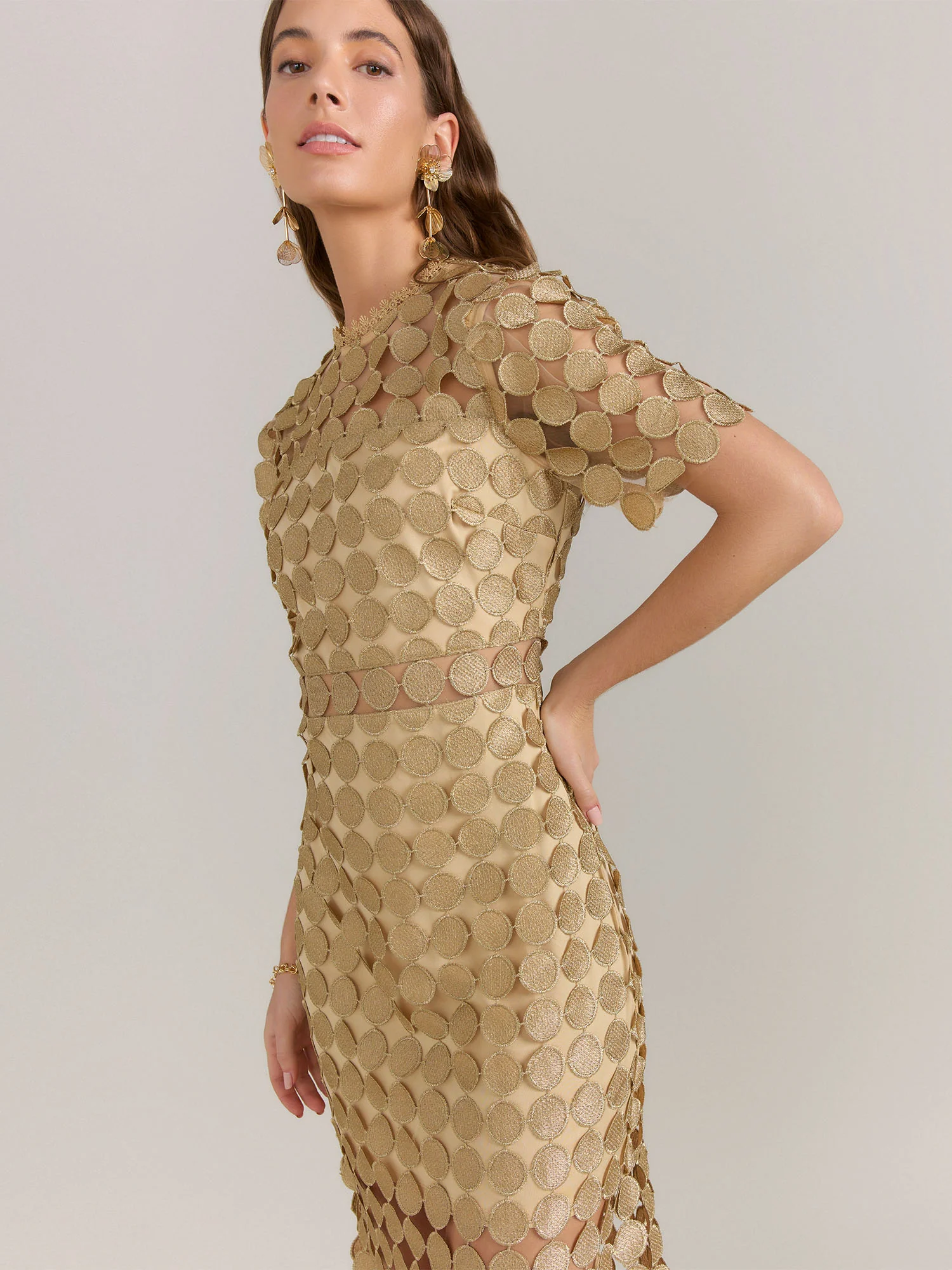 Just Me Circle Crochet Fringe Lurex Dress - Brands We Love - Image 2