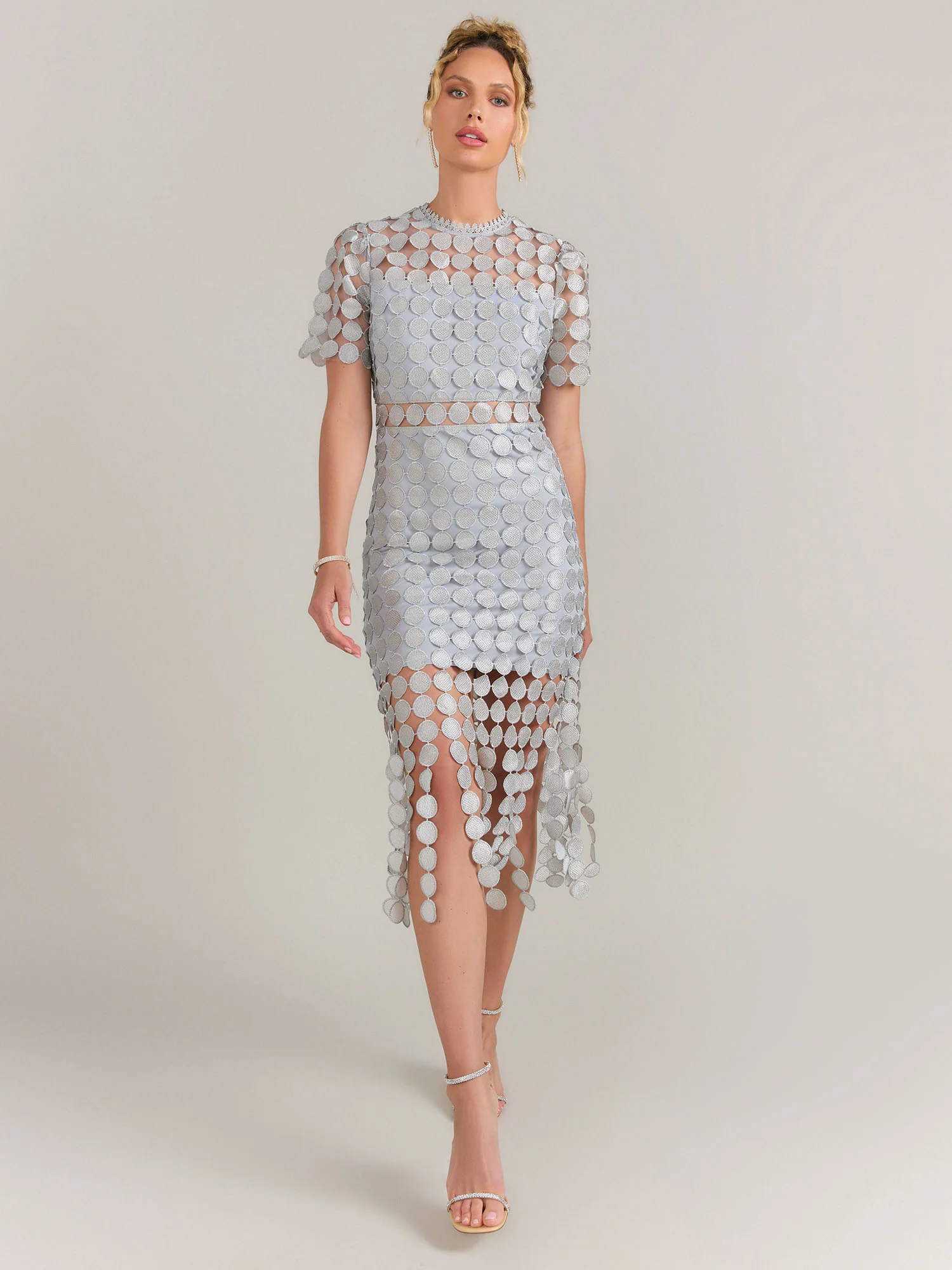 Just Me Circle Crochet Fringe Lurex Dress - Brands We Love - Image 5