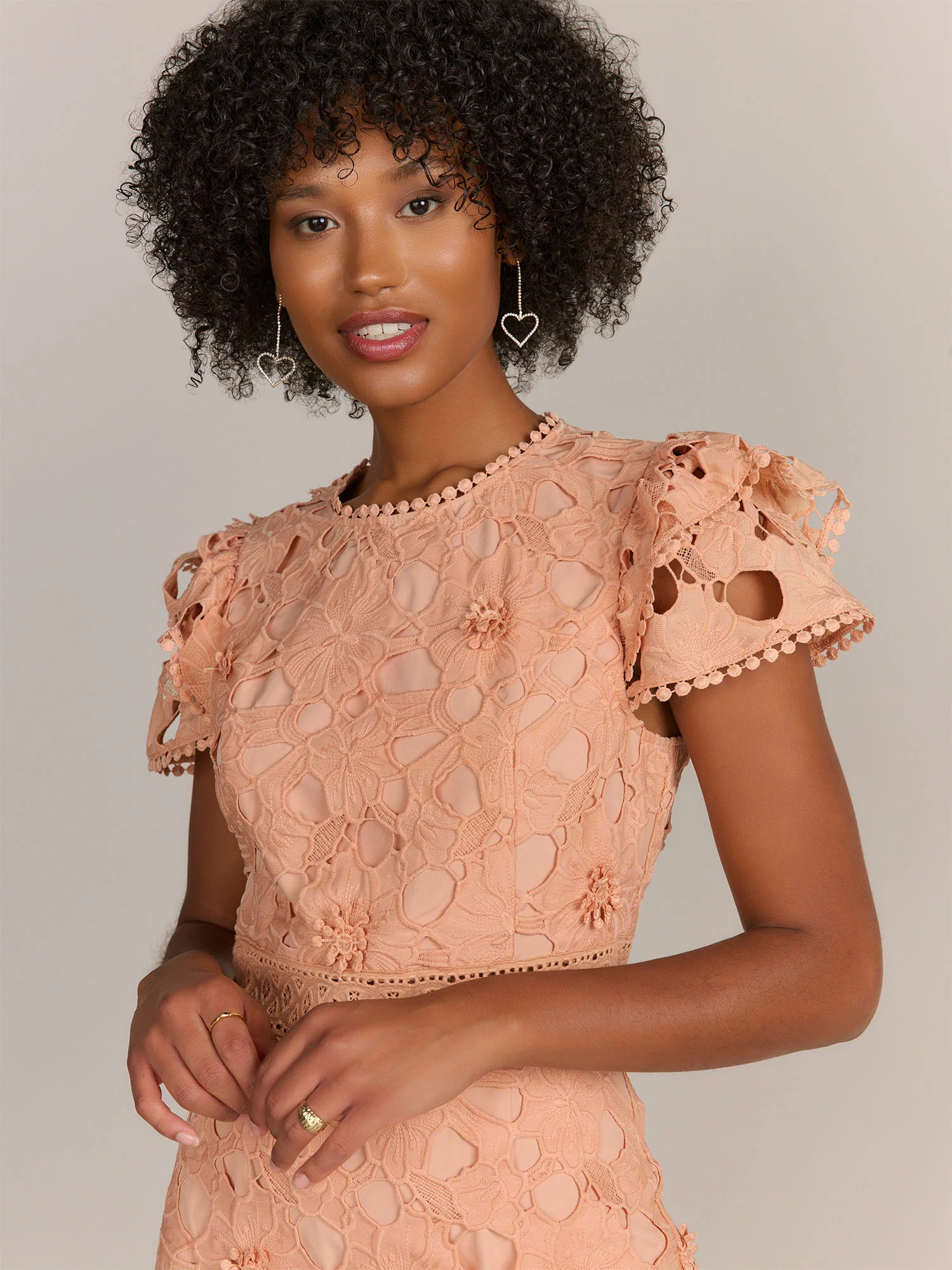 Just Me Ruffle Sleeve Lace Sheath Dress - Brands We Love - Image 2