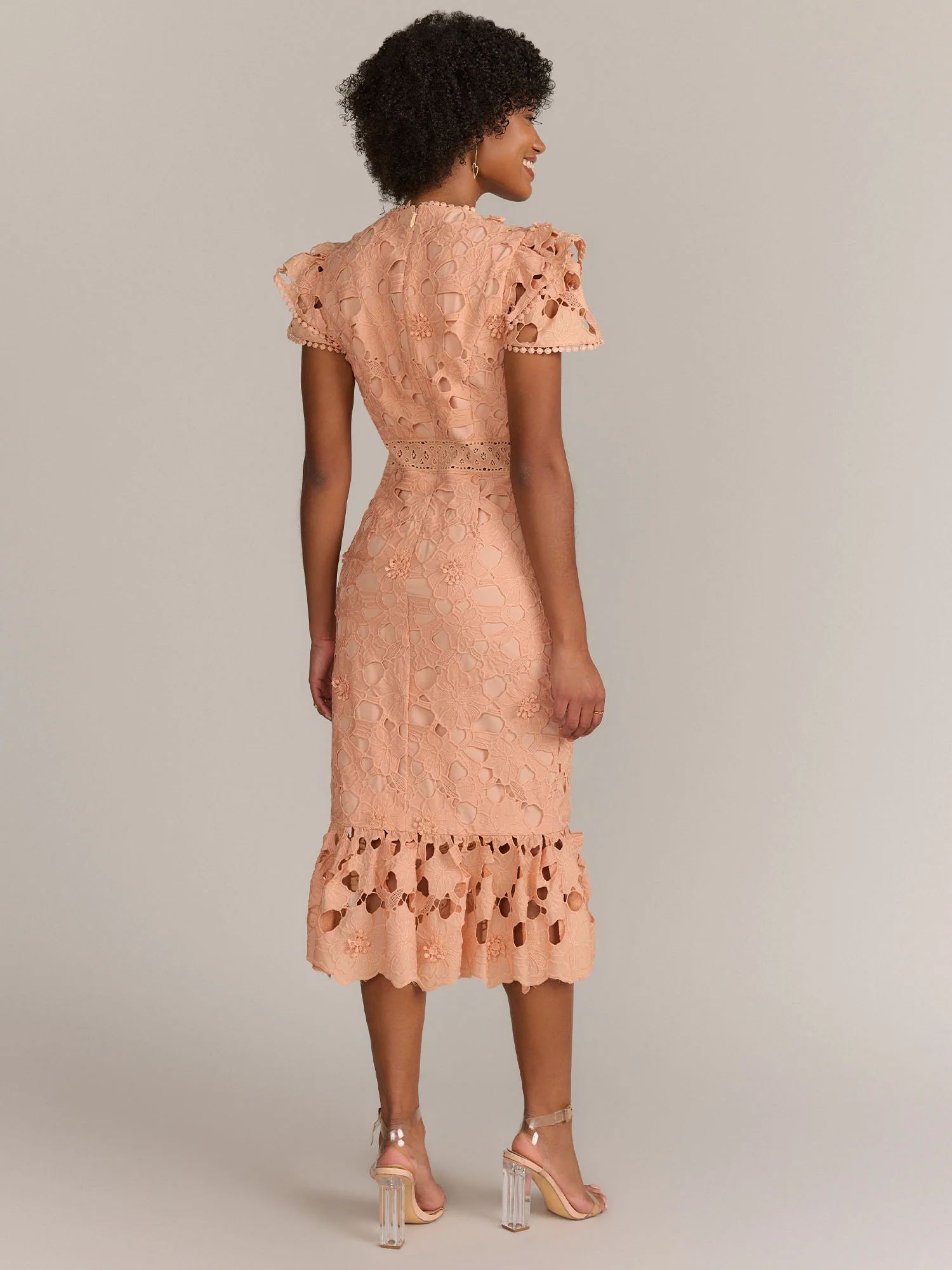 Just Me Ruffle Sleeve Lace Sheath Dress - Brands We Love - Image 3