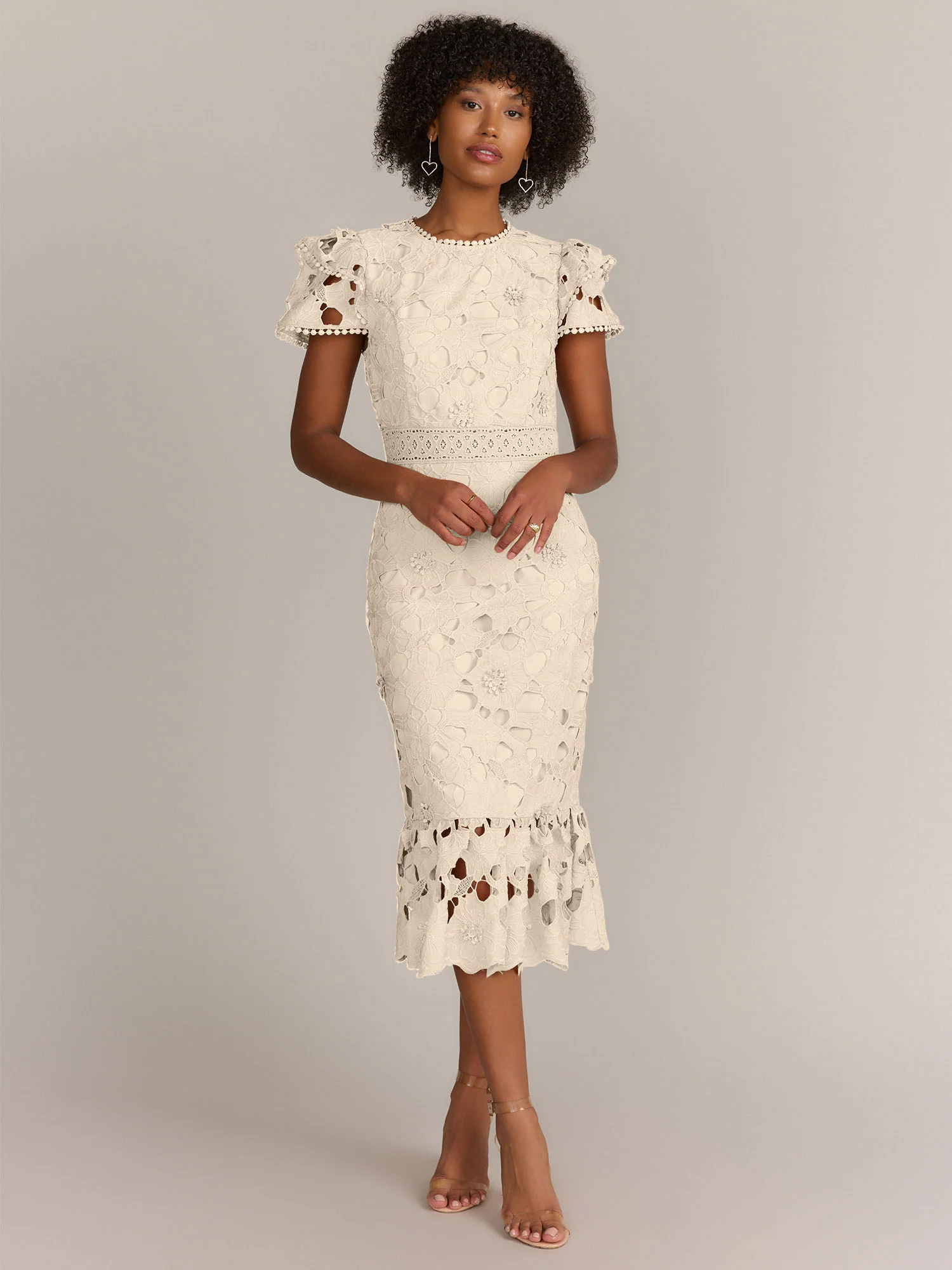 Just Me Ruffle Sleeve Lace Sheath Dress - Brands We Love - Image 5