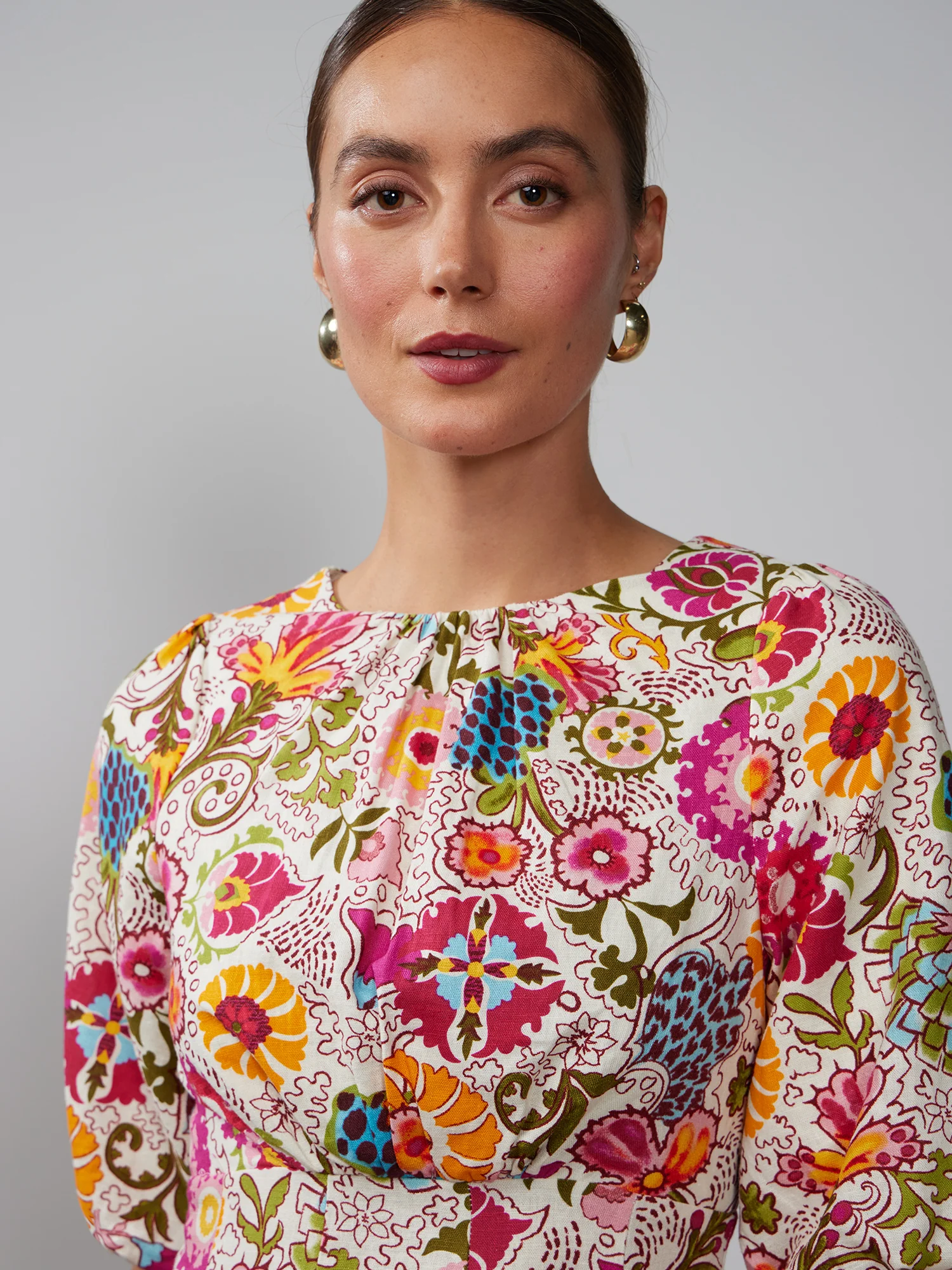 Floral Seamed Fit and Flare Dress - Image 4