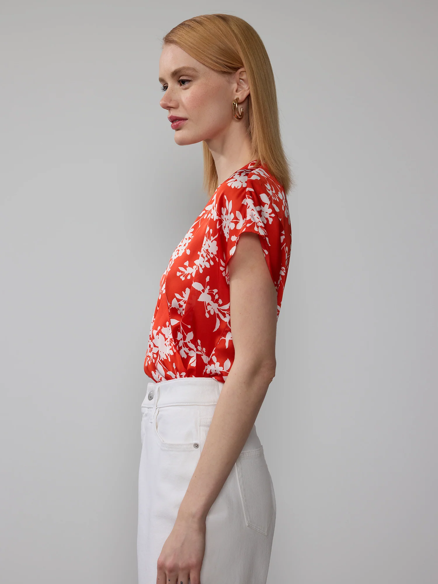 Floral Surplice Neck Blouse - Image 2