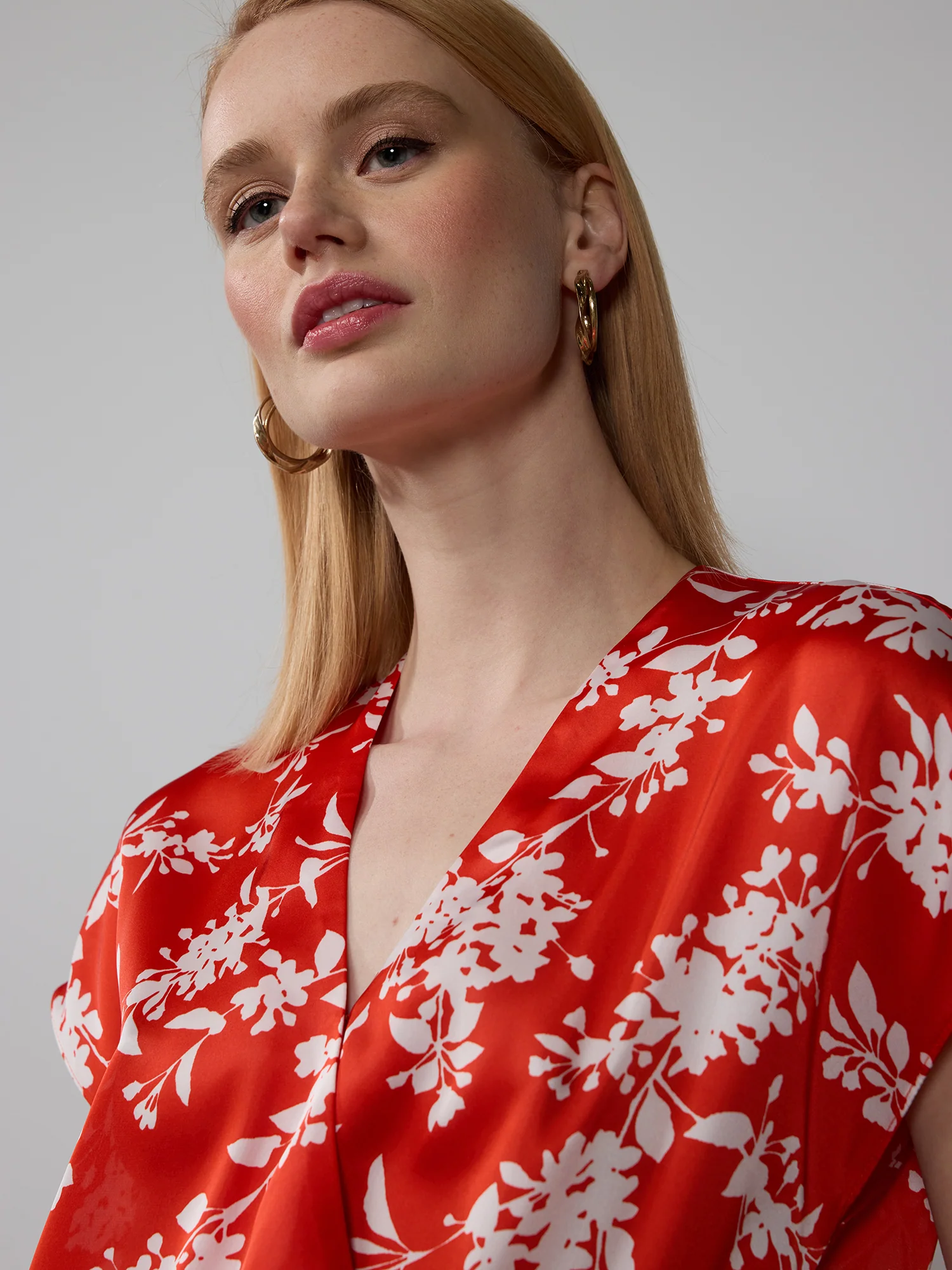 Floral Surplice Neck Blouse - Image 4