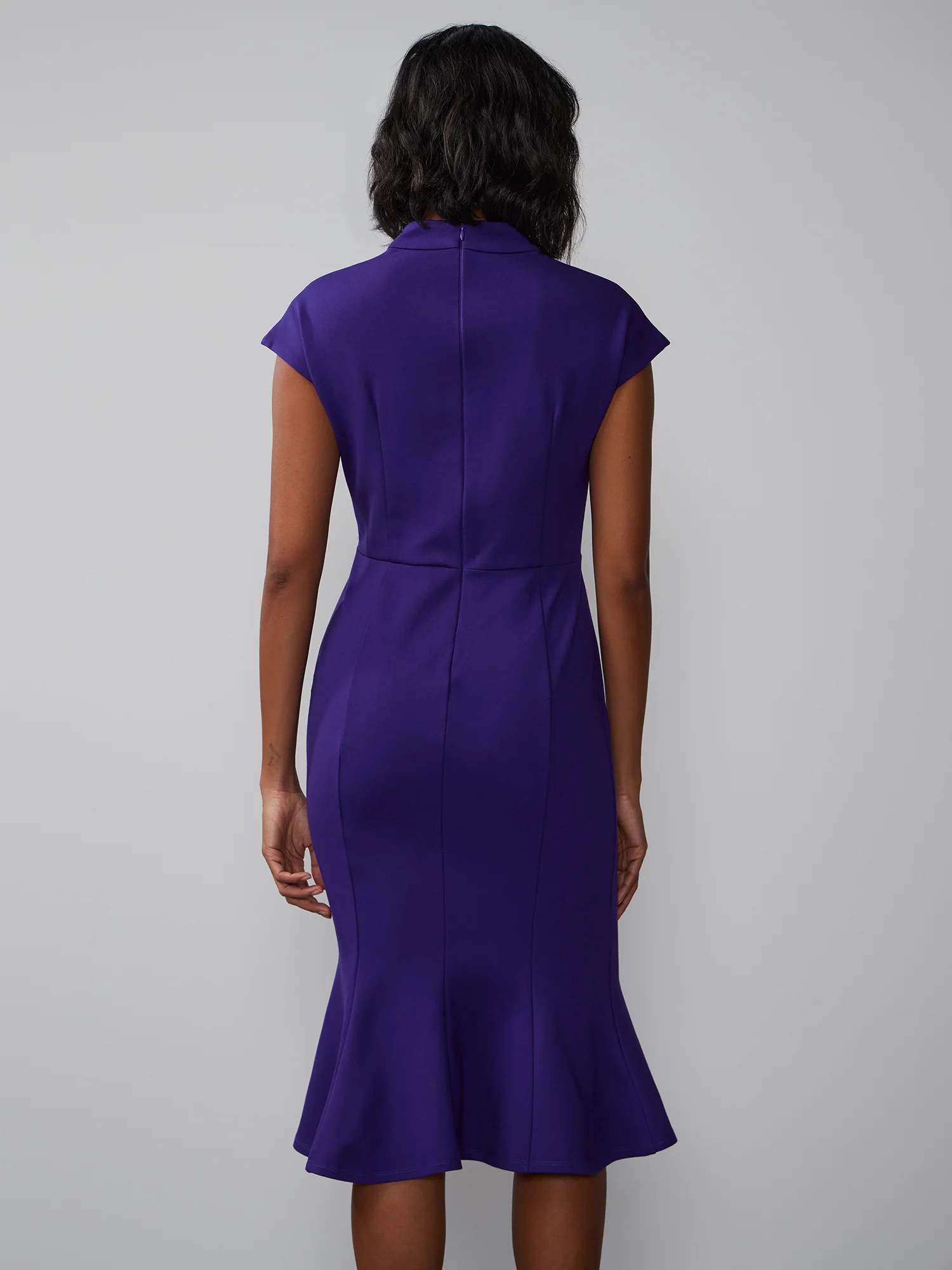 Square Neck Flare Hem Sheath Dress - Image 7