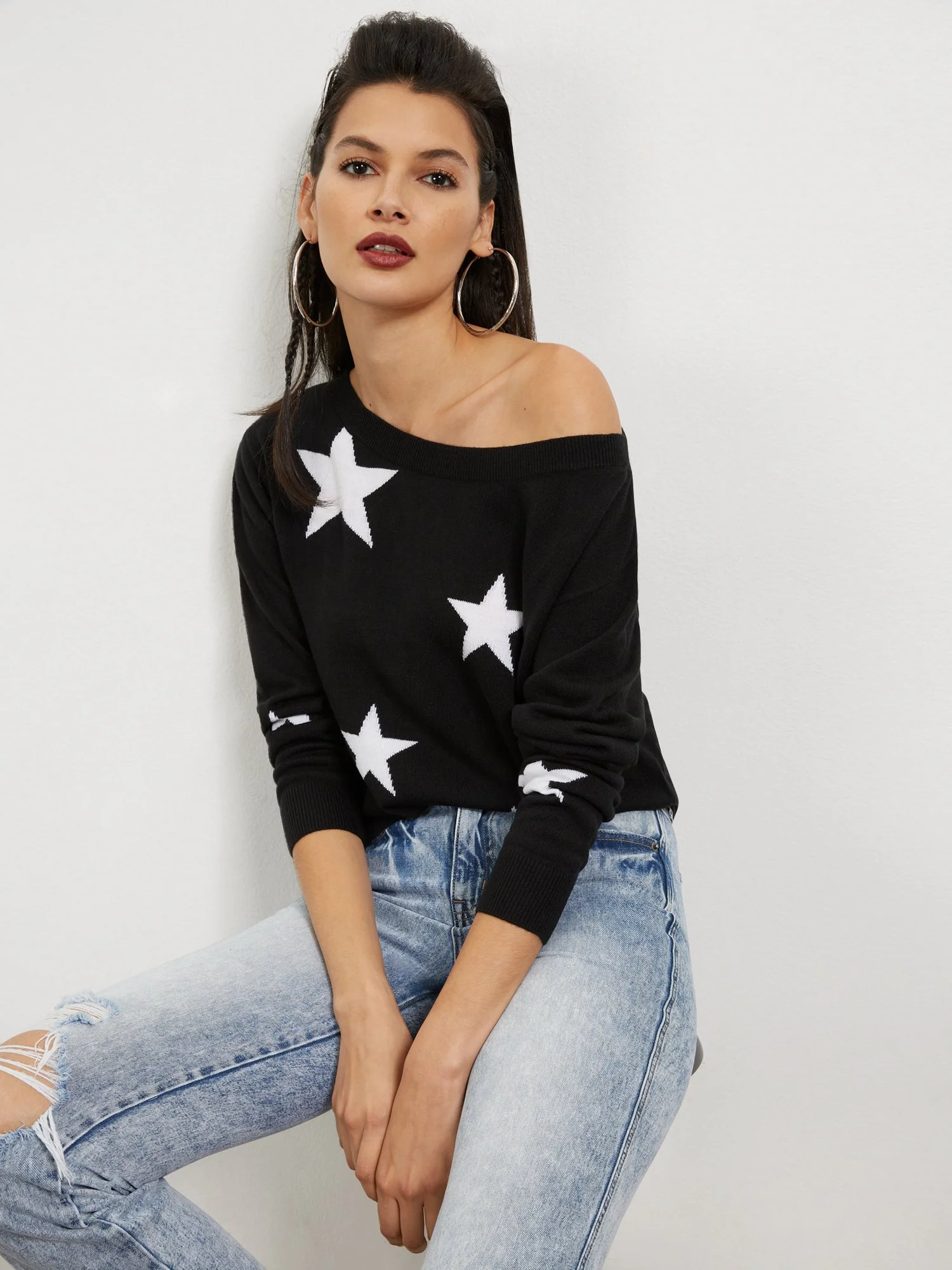 Star-Print Slouchy Sweater - Image 2