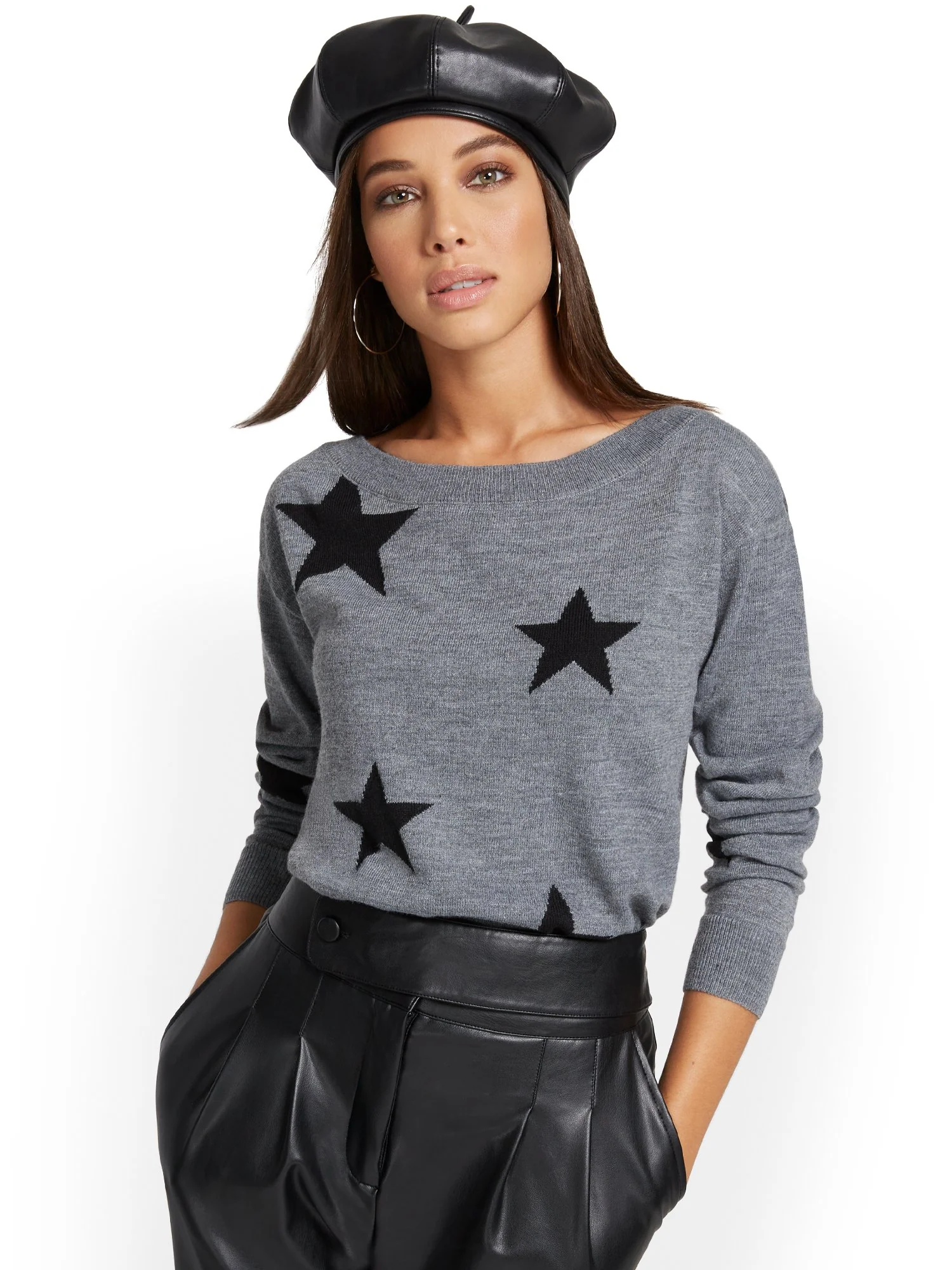 Star-Print Slouchy Sweater - Image 5