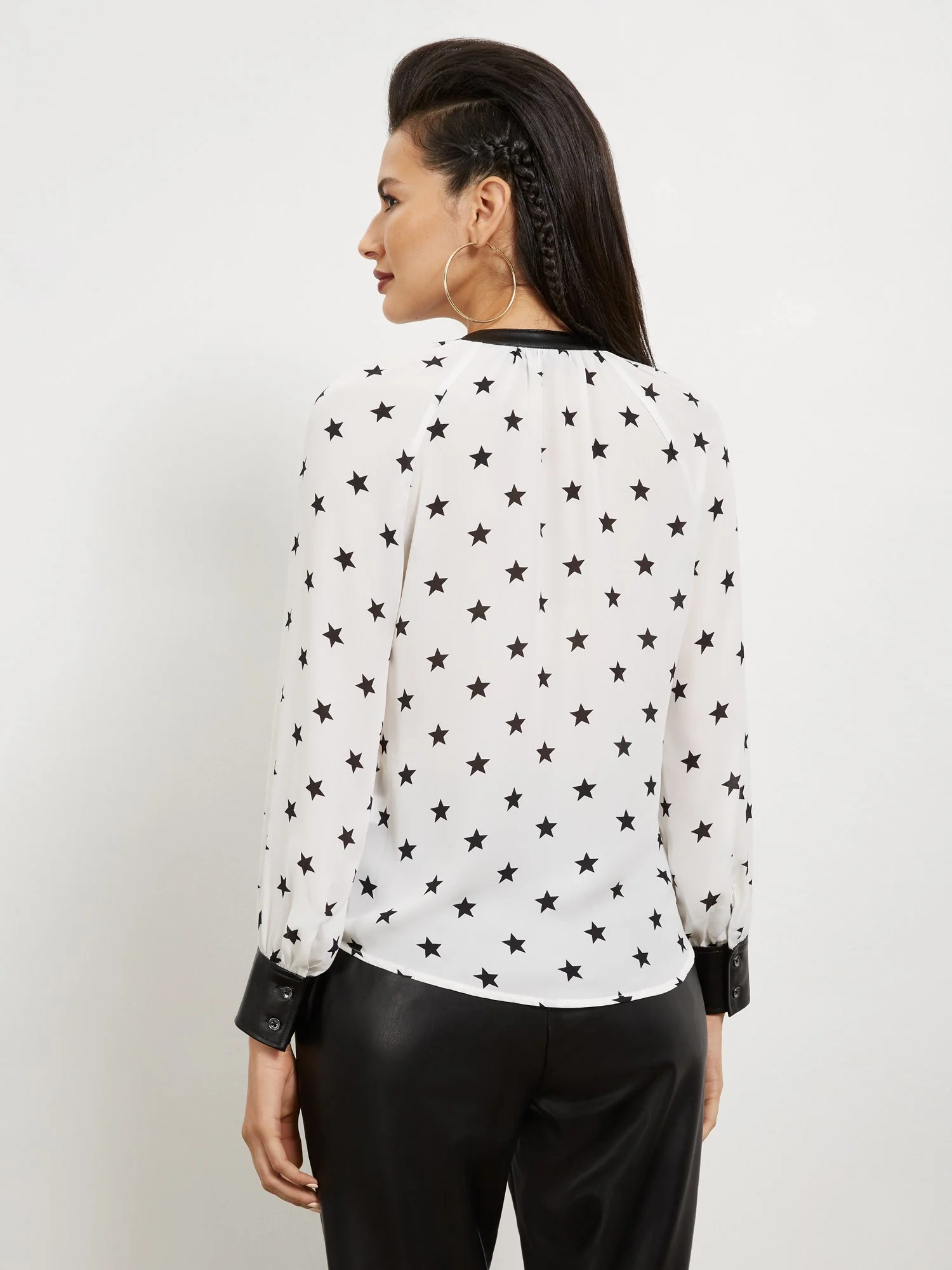 Star-Print Tie-Front Top - Image 3