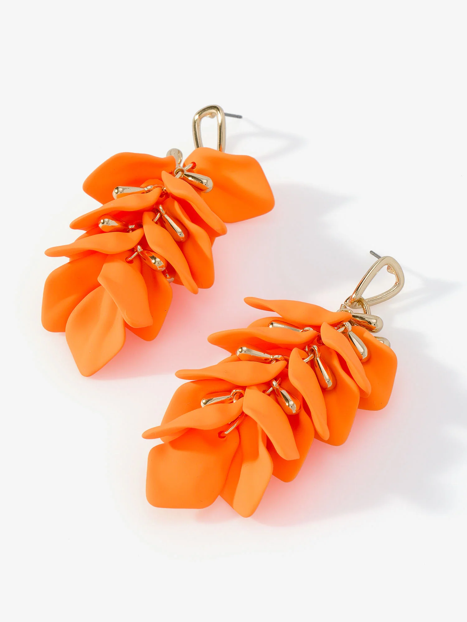 Statement Colored Petal Drop Earrings