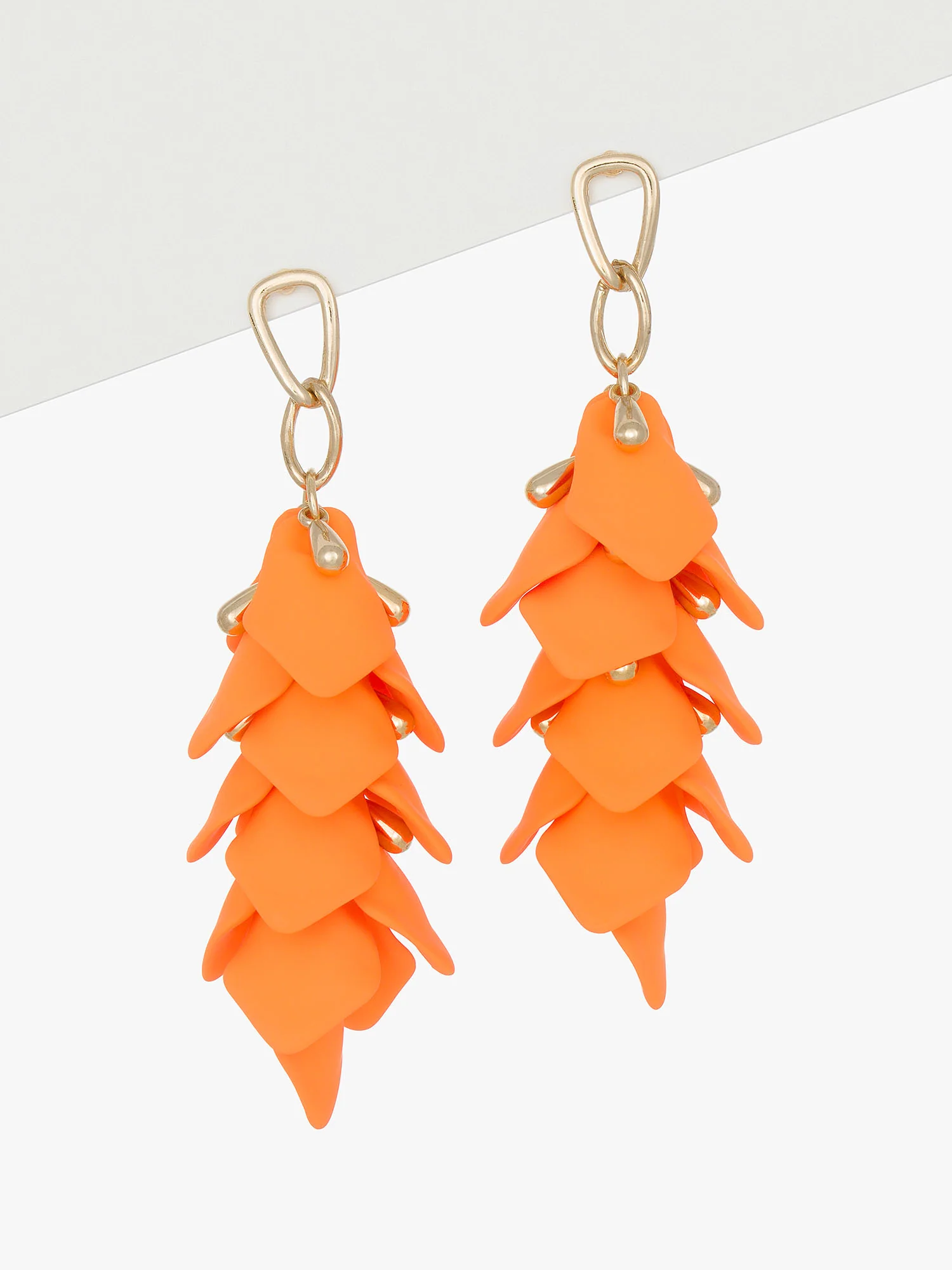 Statement Colored Petal Drop Earrings - Image 2