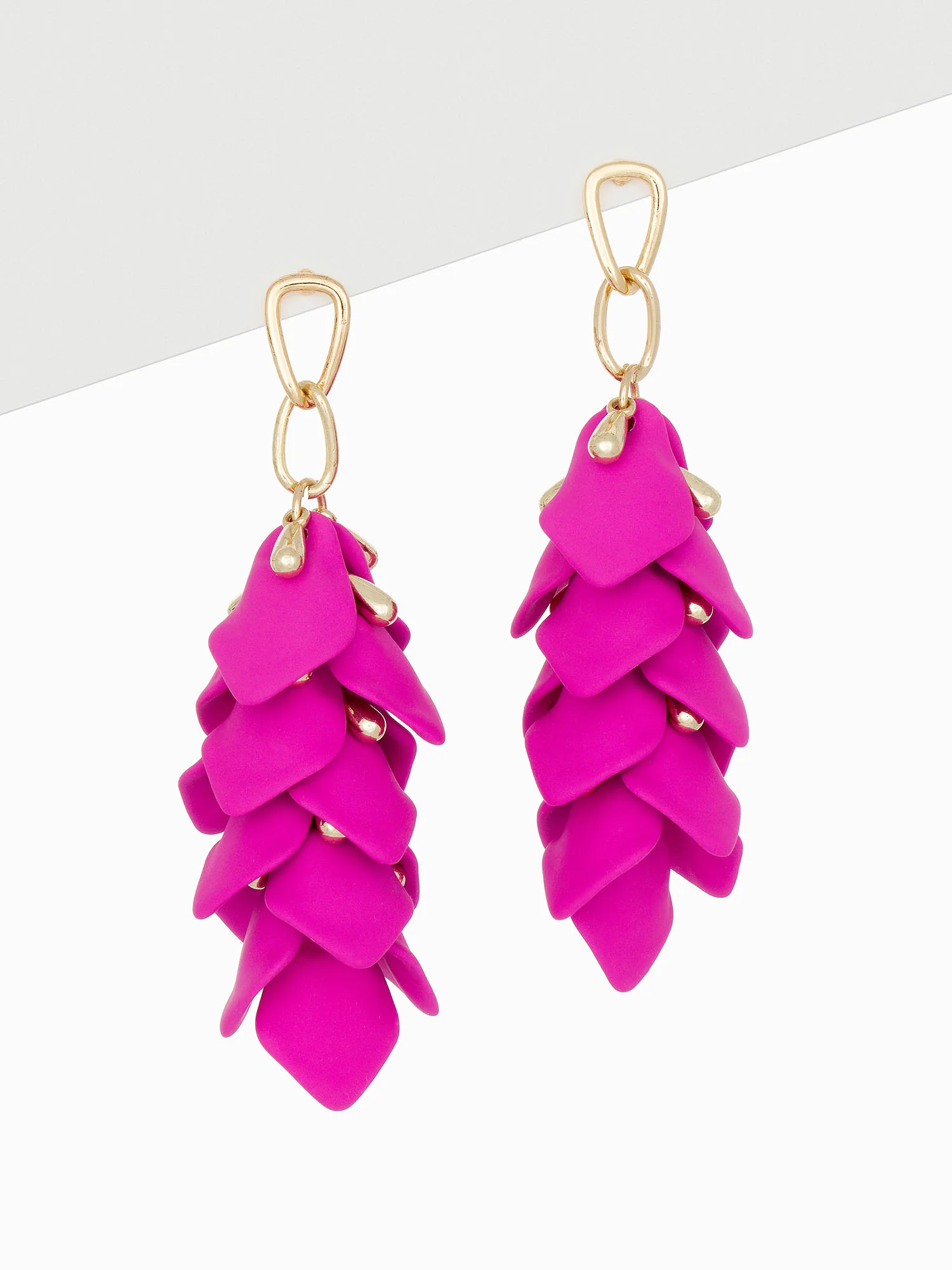Statement Colored Petal Drop Earrings - Image 6