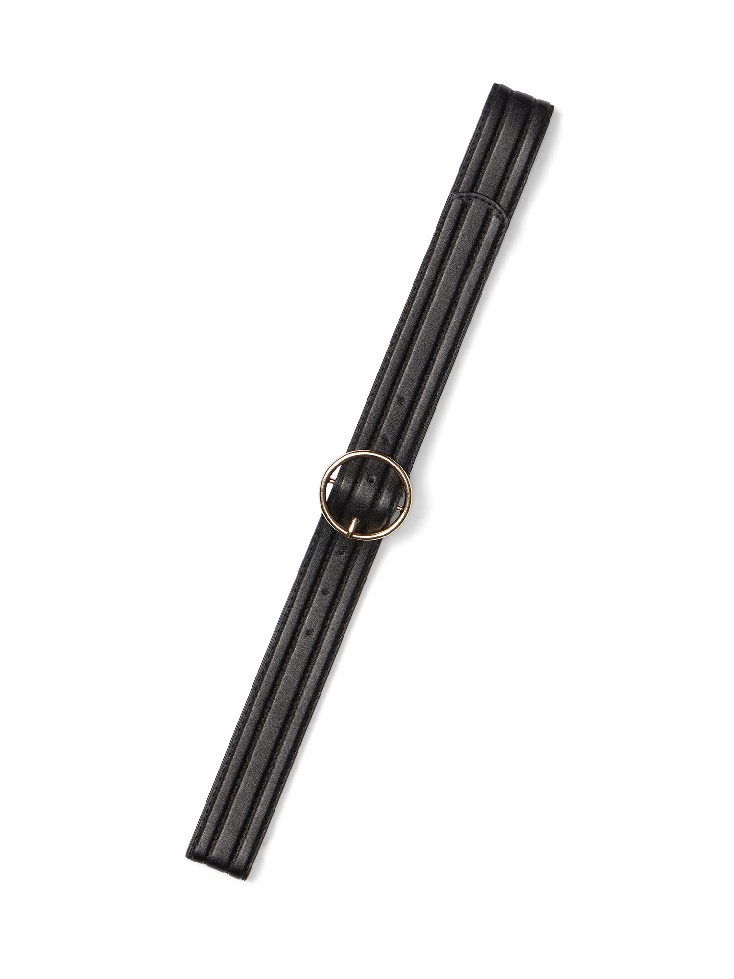 Stitched Circle-Buckle Belt