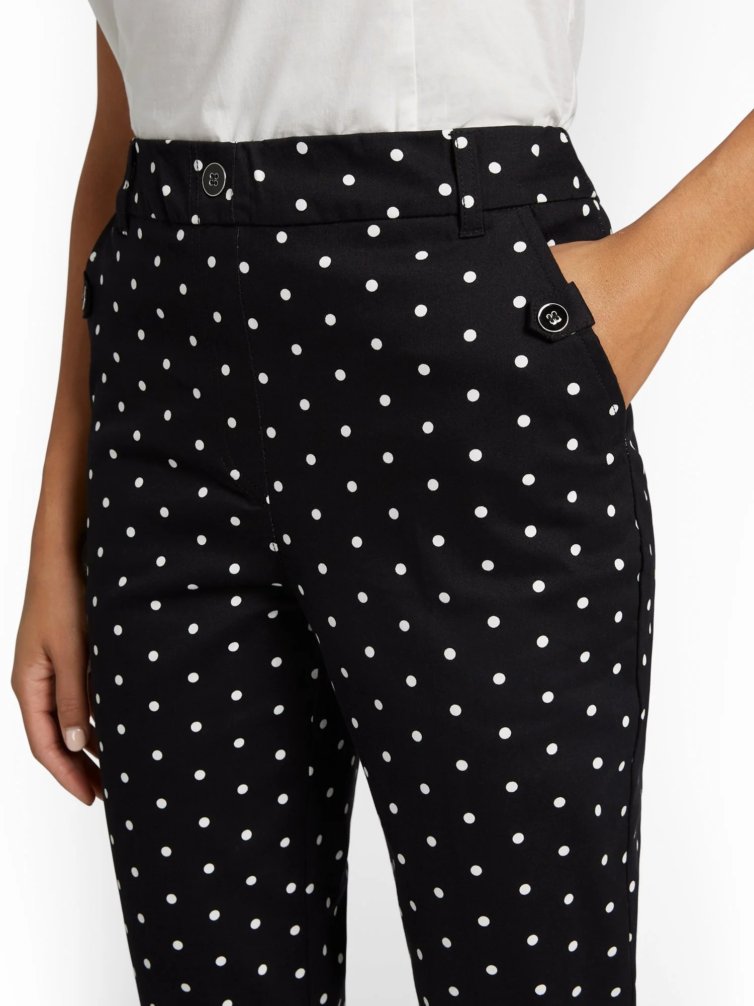Straight-Leg High-Waisted Polka-Dot Ankle Pant - NY&Chic Collection - Image 6