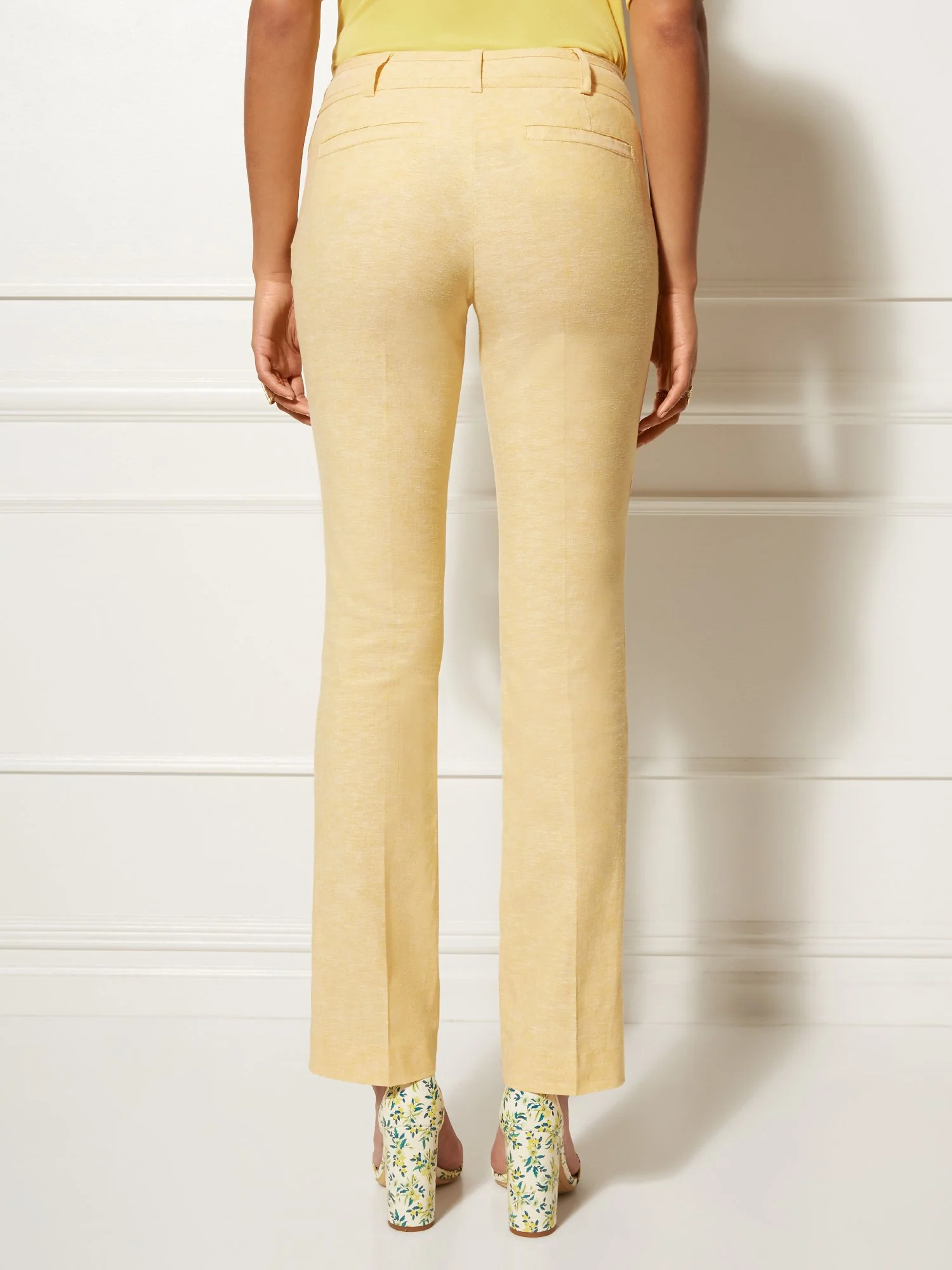 Straight Leg Pant - Signature Fit - City Stretch Linen Flex - 7th Avenue - Image 3