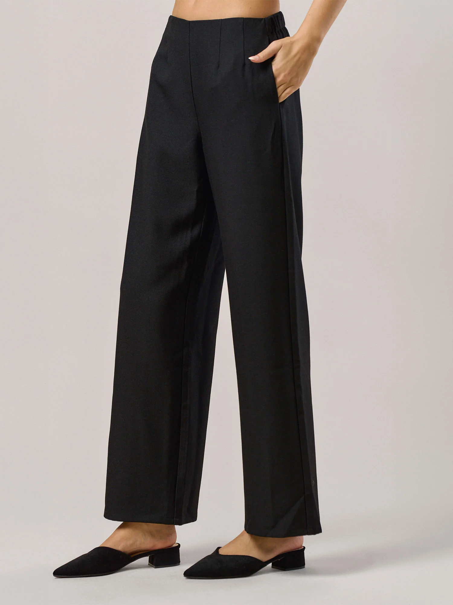Straight Leg Pants With Back Zipper - Image 3