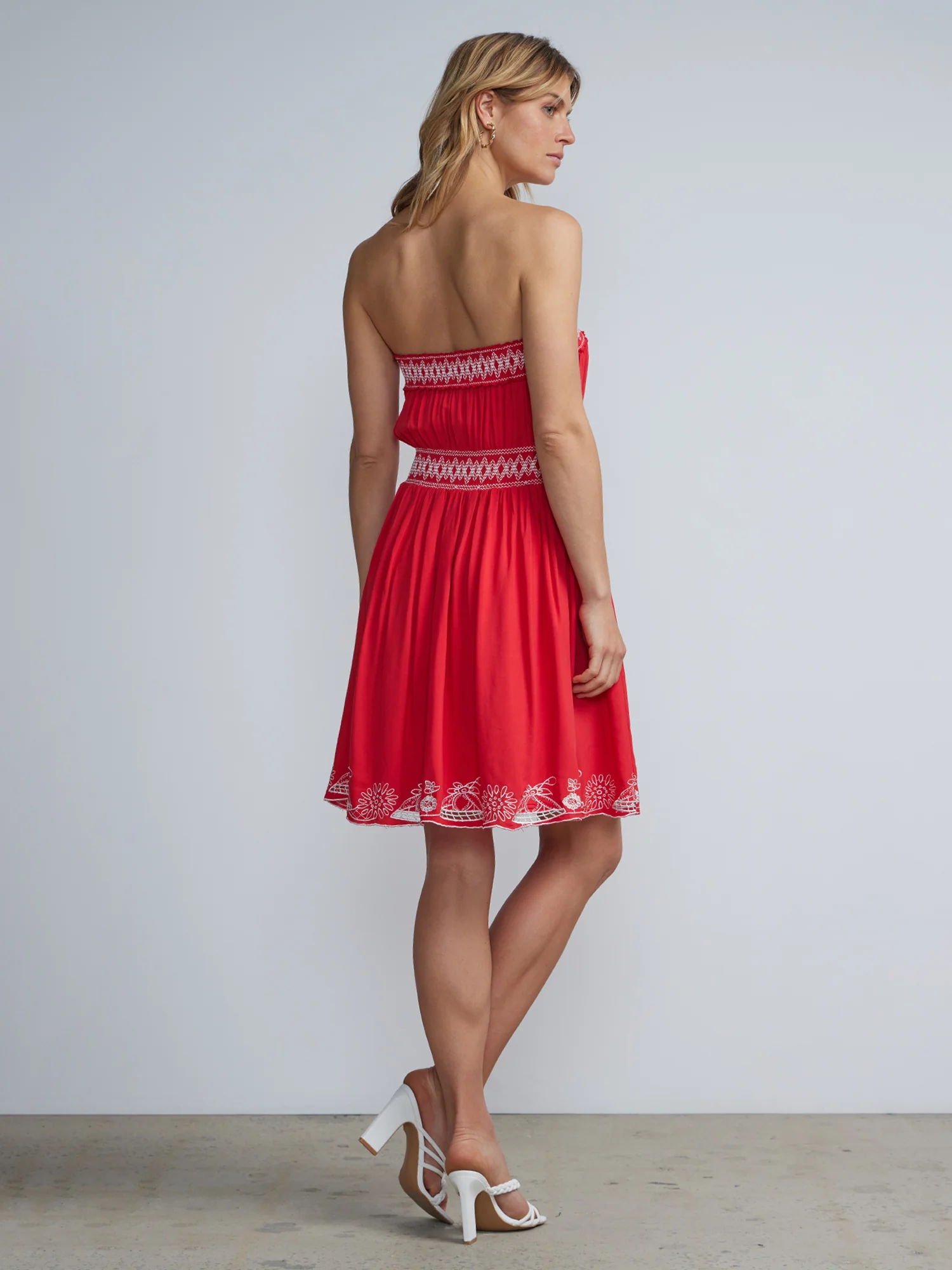 Strapless Embroidered Dress - Image 3