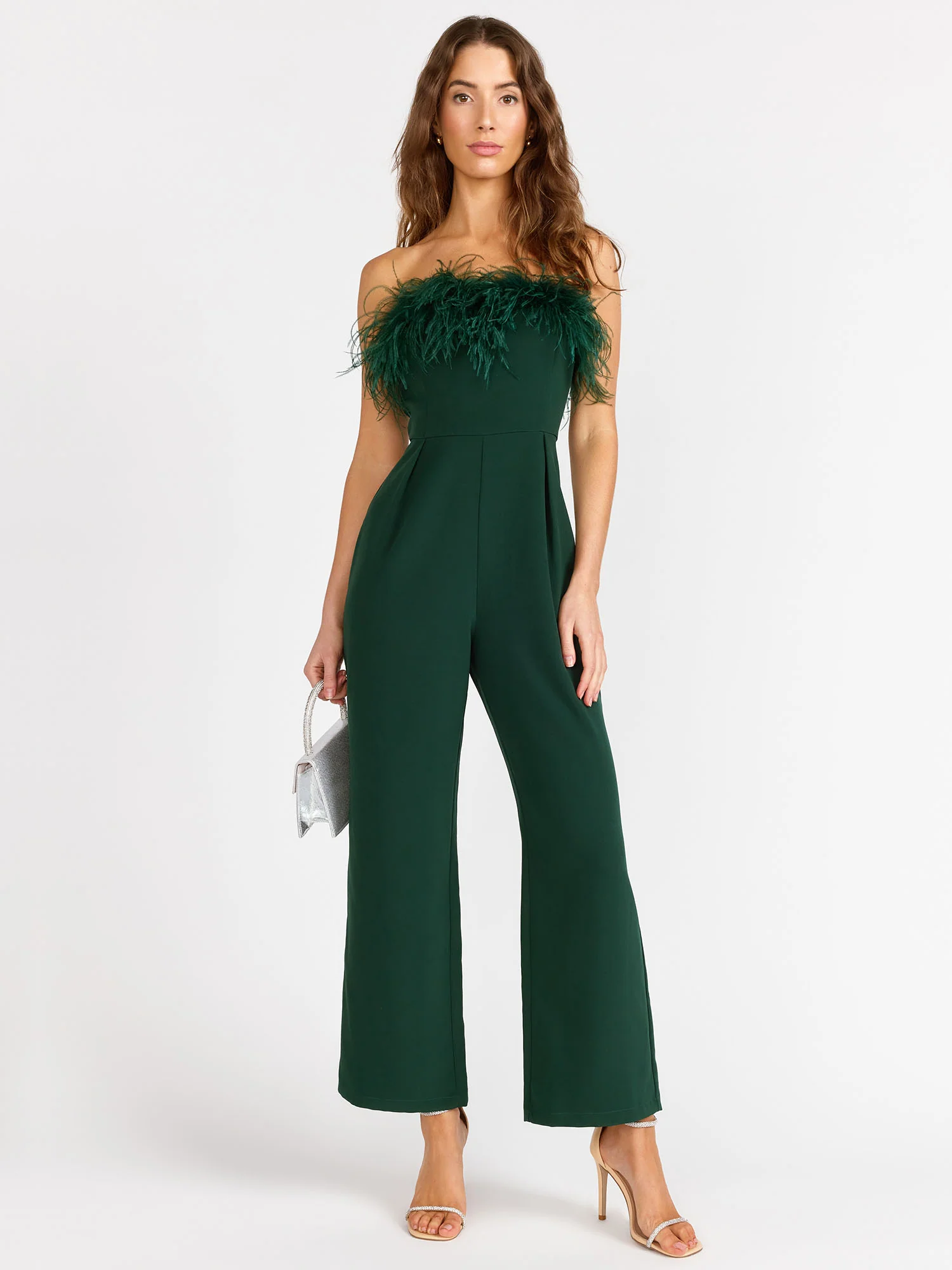 Lena Strapless Feather Trim Jumpsuit - Brands We Love - Image 2